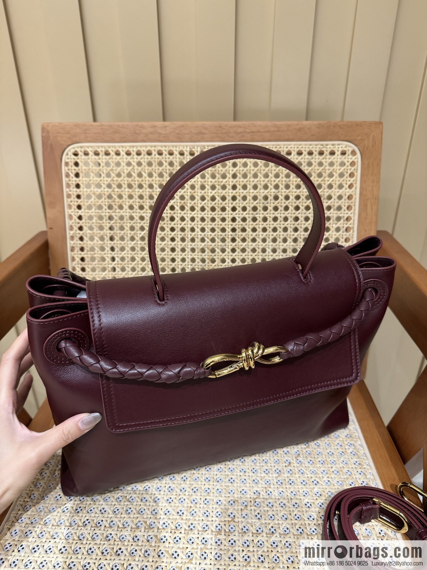 BV Ciao Ciao Handbag 817231 Barolo Burgundy