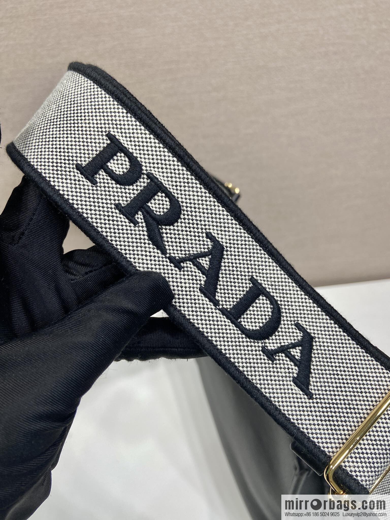 PRADA 👏 new fabric oblique span bag 👏 1BC073-1/large tote bag, black