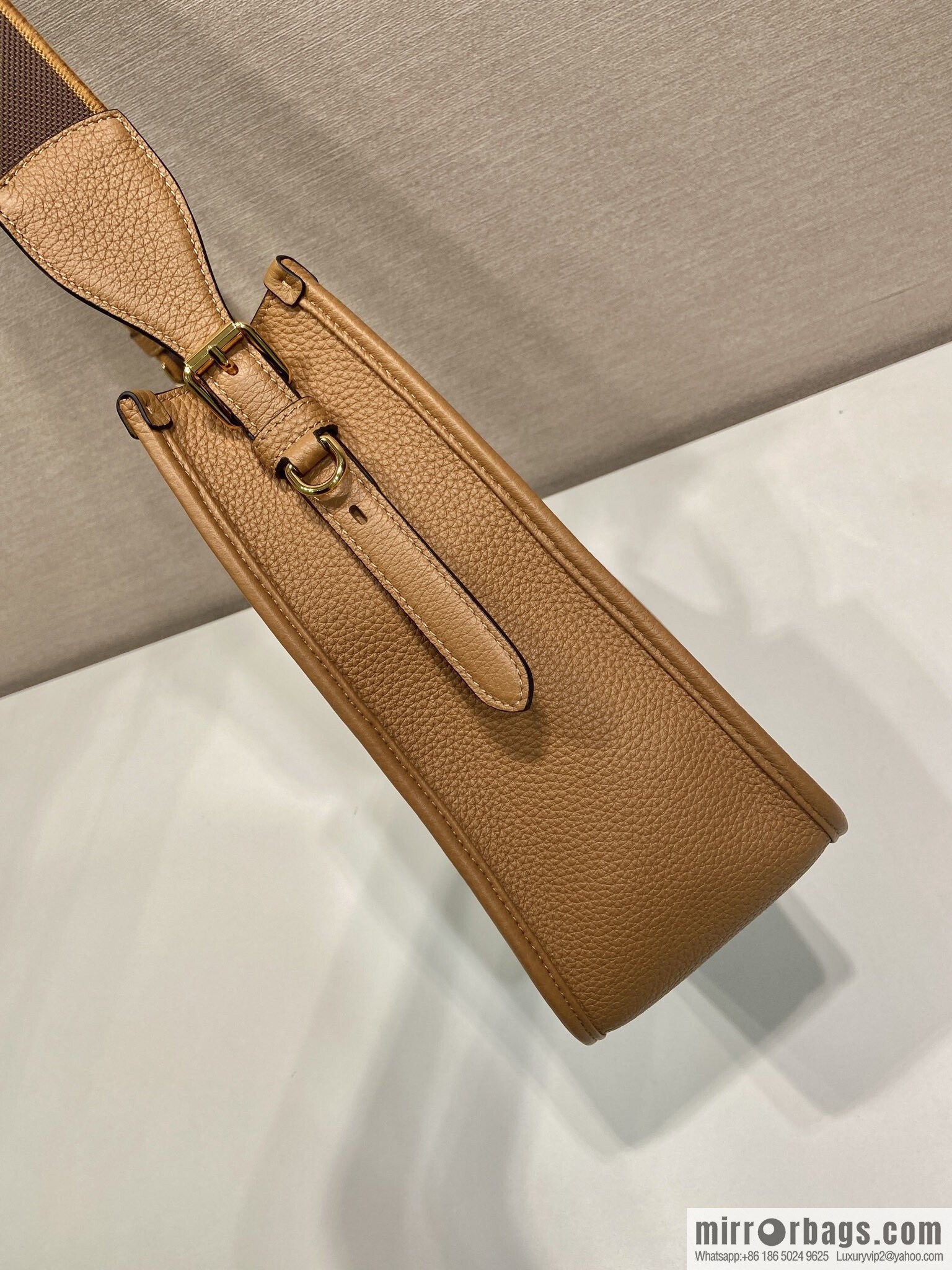 PRADA 👏 new fabric oblique span bag 👏 1BC073-1/large tote bag, caramel color