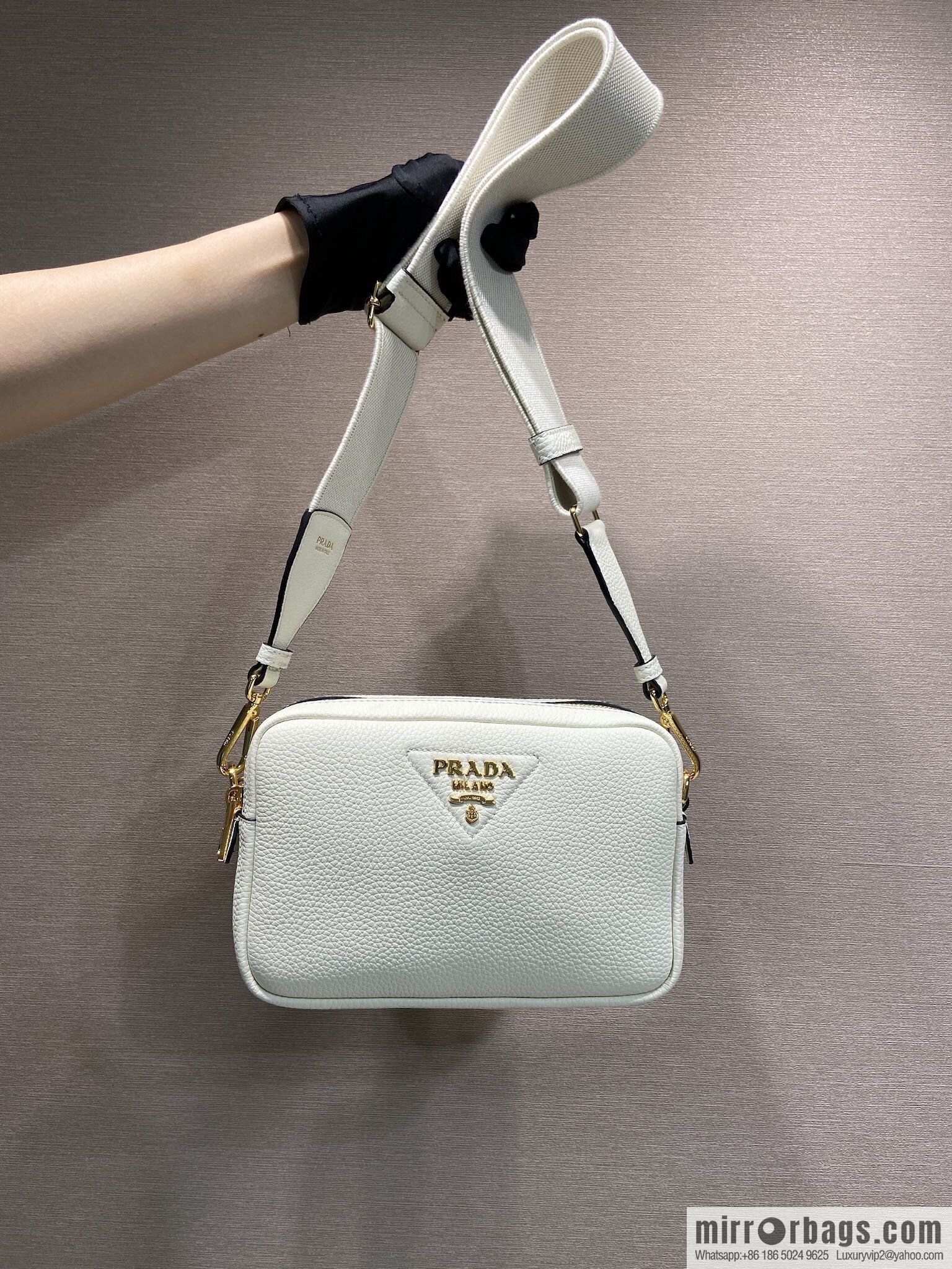 PRADA 🎉 new shoulder strap 🎉 1BD082-1 🎉 white