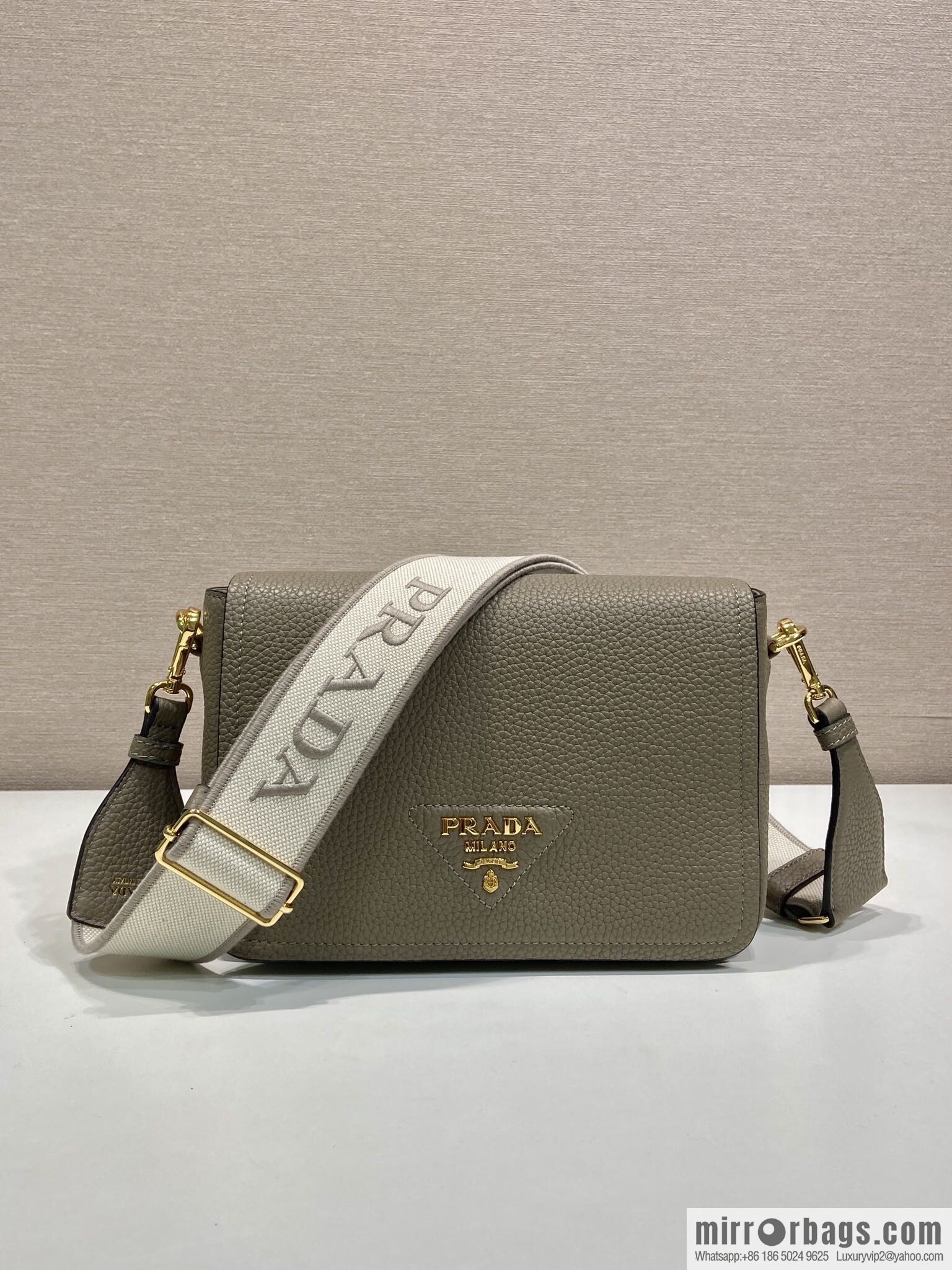 PRADA 🎉 new shoulder strap 🎉 1BD314-1 🎉 grey