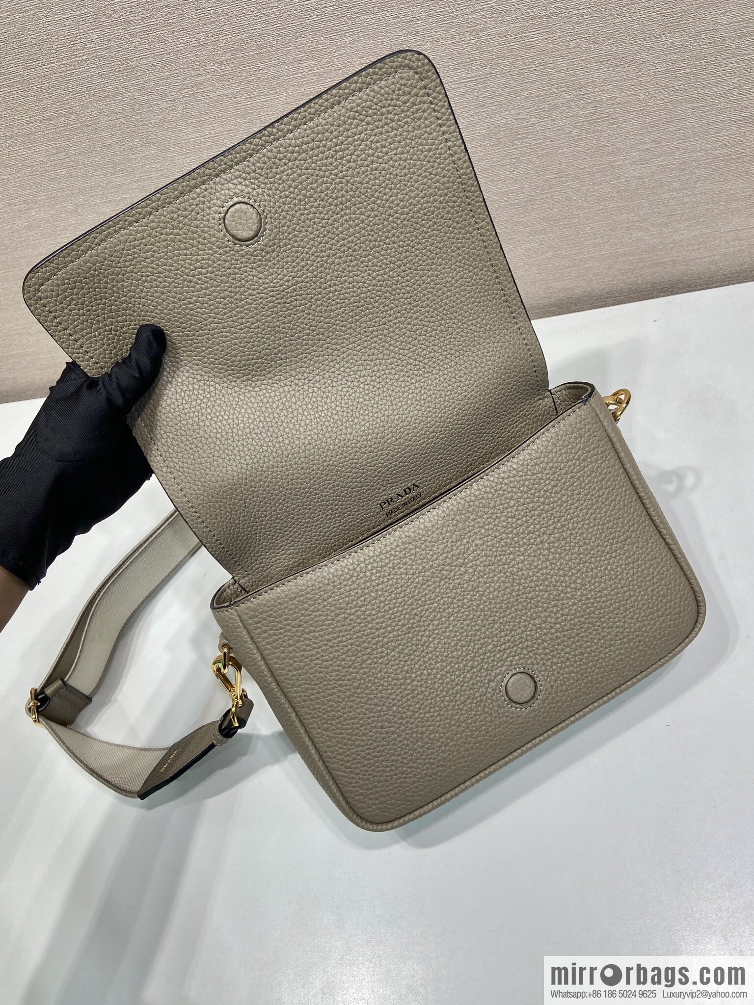 PRADA 🎉 new shoulder strap 🎉 1BD314-1 🎉 grey