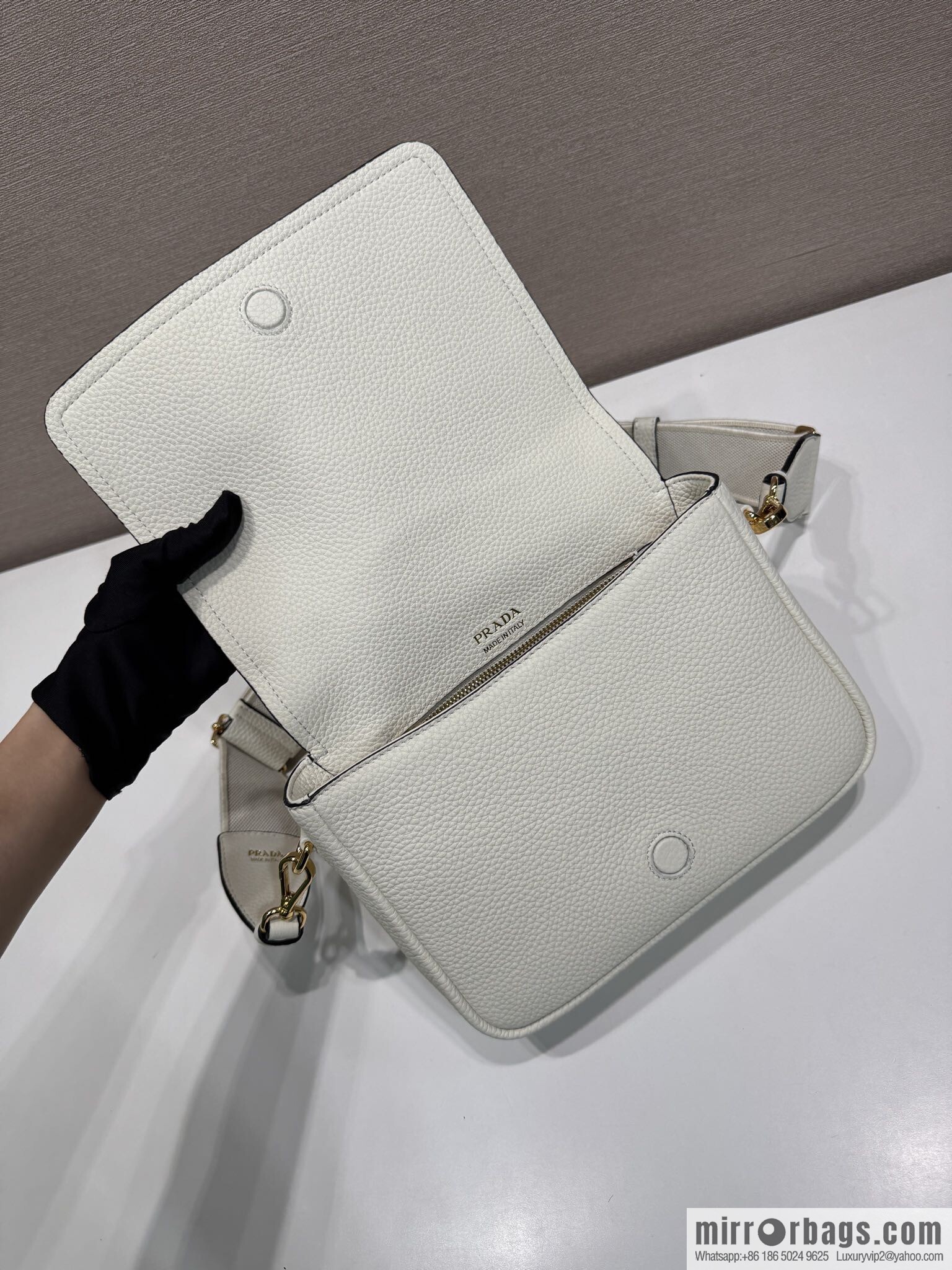 PRADA 🎉 new shoulder strap 🎉 1BD314-1 🎉 white