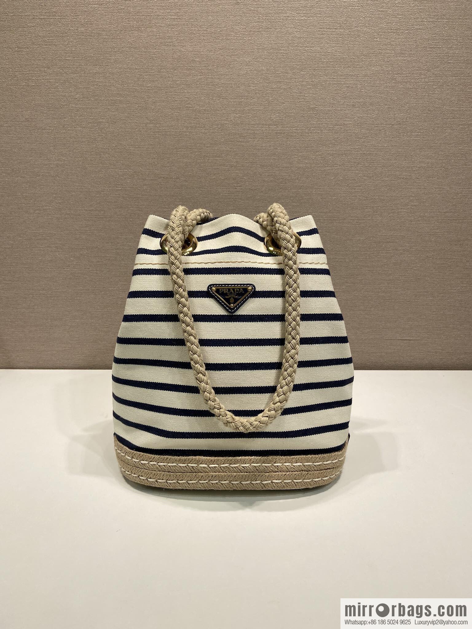 PRADA 🎉 new bucket bag 🎉 1BE082 striped 🎉🎉 black striped