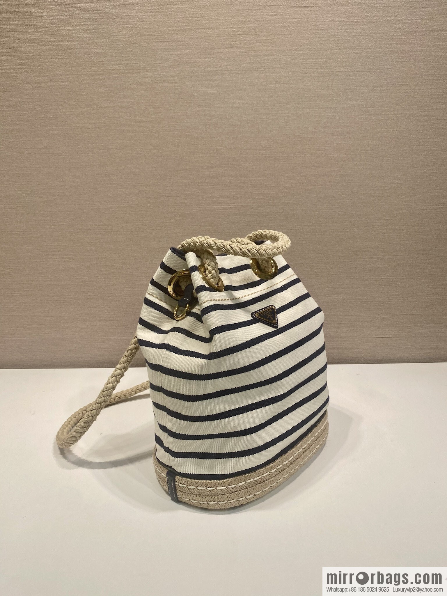 PRADA 🎉 new bucket bag 🎉 1BE082 striped 🎉🎉 black striped