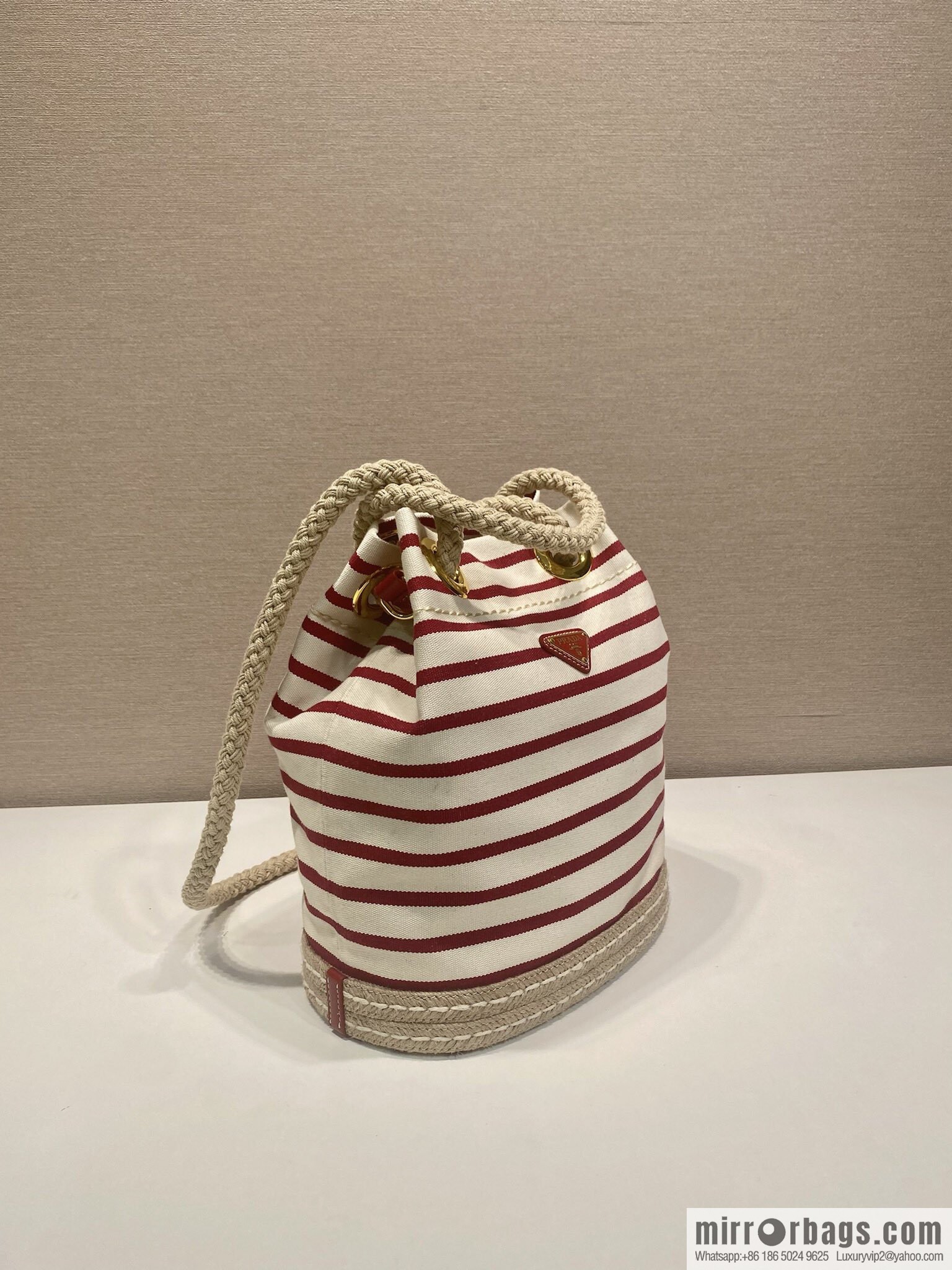 PRADA 🎉 new bucket bag 🎉 1BE082 striped 🎉🎉 red stripes