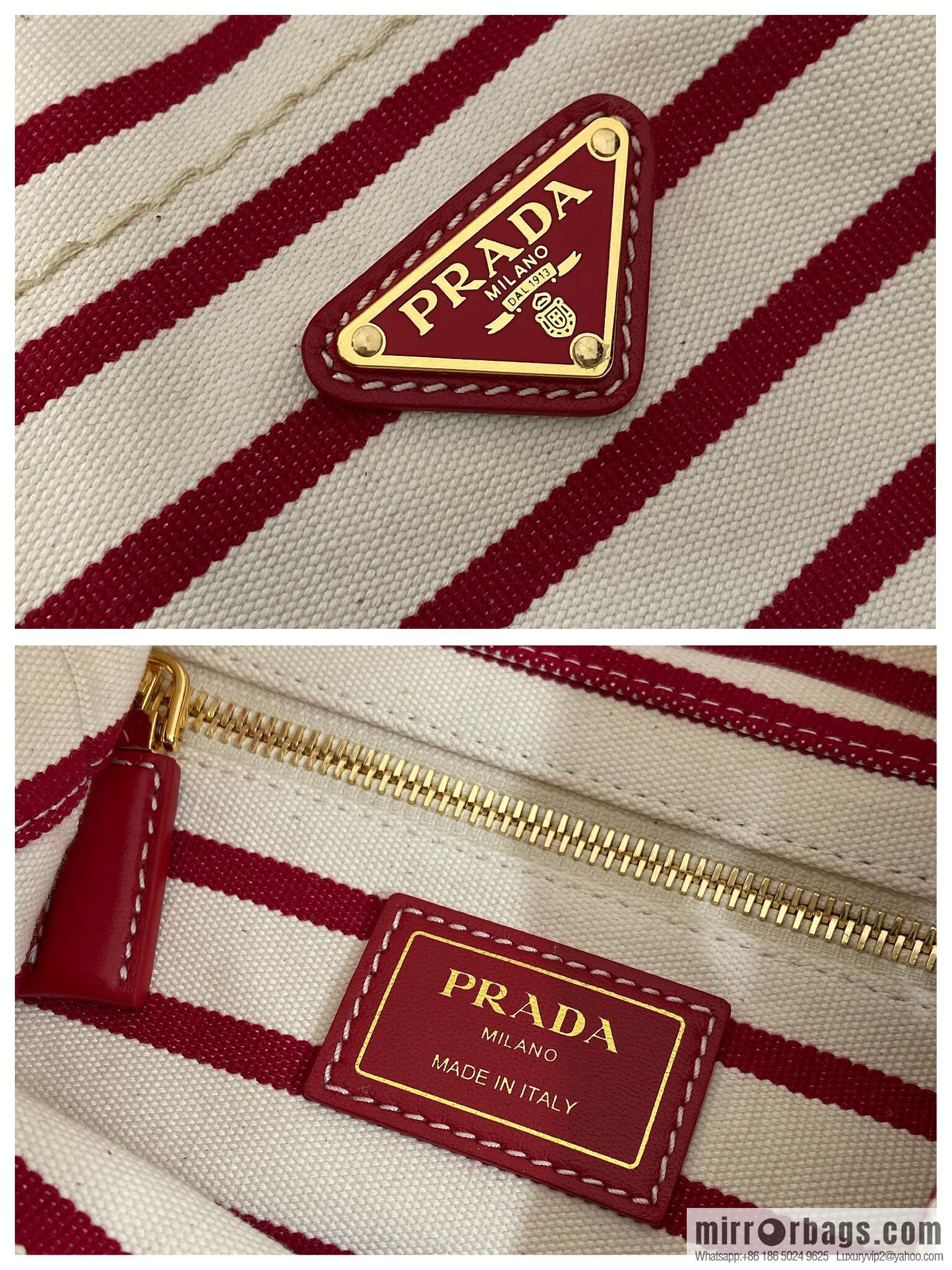 PRADA 🎉 new bucket bag 🎉 1BE082 striped 🎉🎉 red stripes