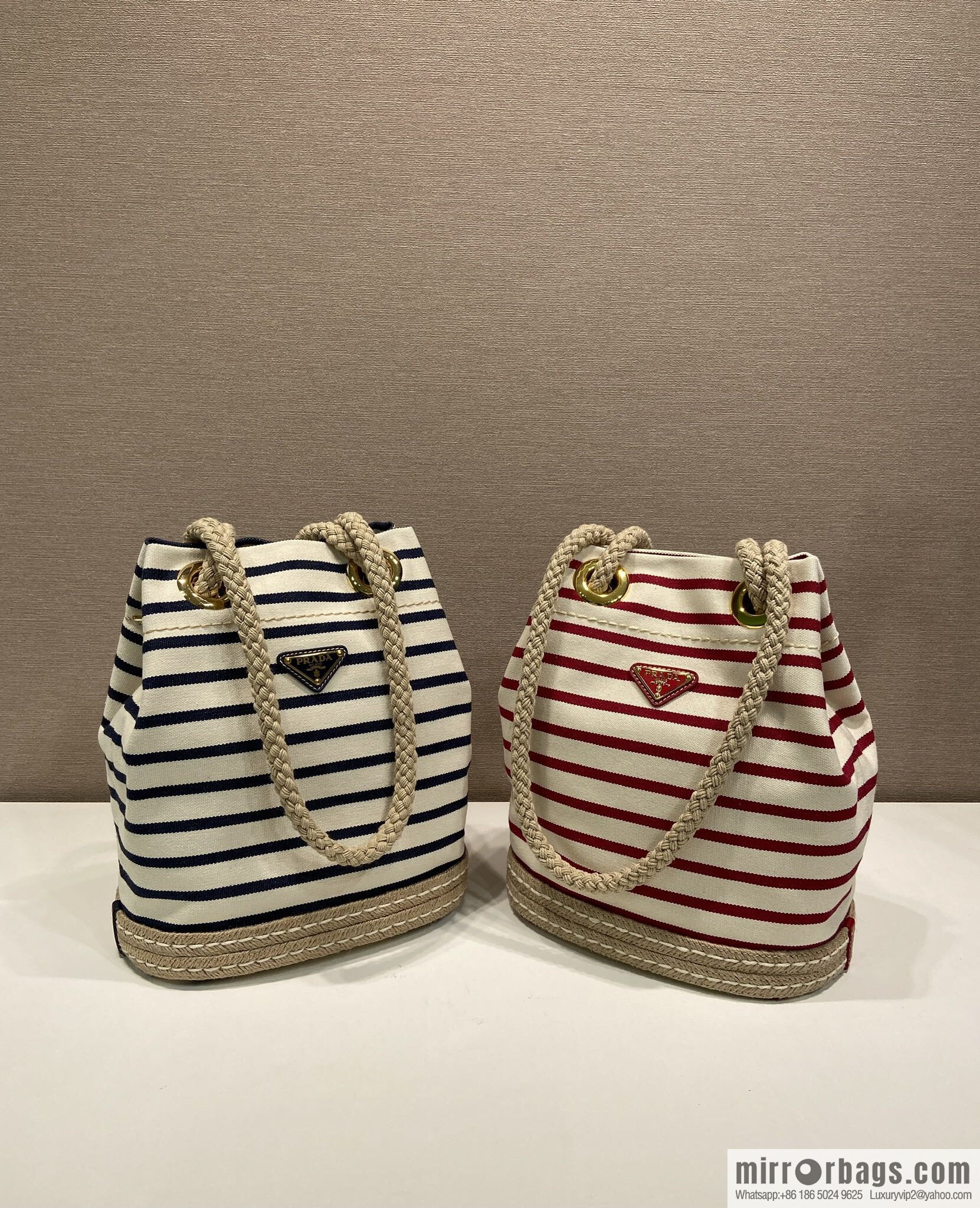PRADA 🎉 new bucket bag 🎉 1BE082 striped 🎉🎉 red stripes