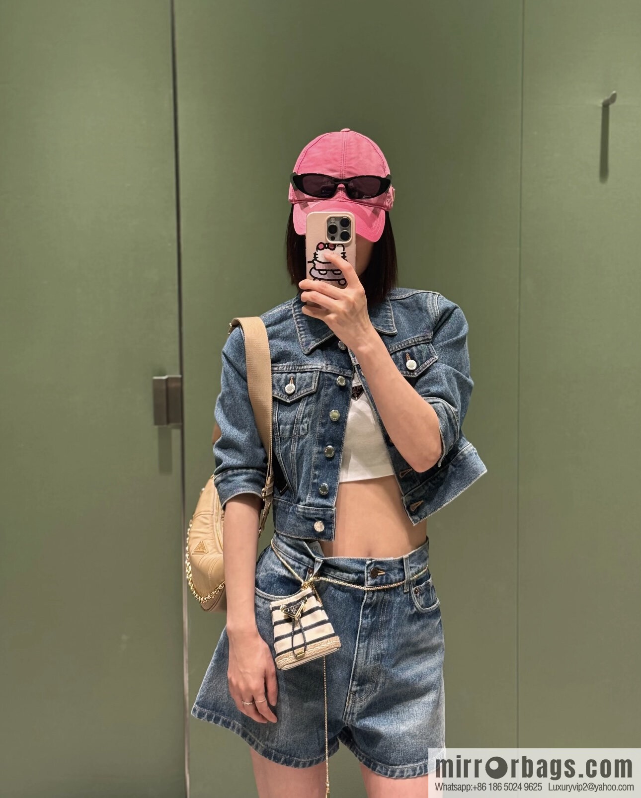 PRADA 🎉 Mini Bucket 🎉 1NR016 Striped 🎉🎉 Black Striped