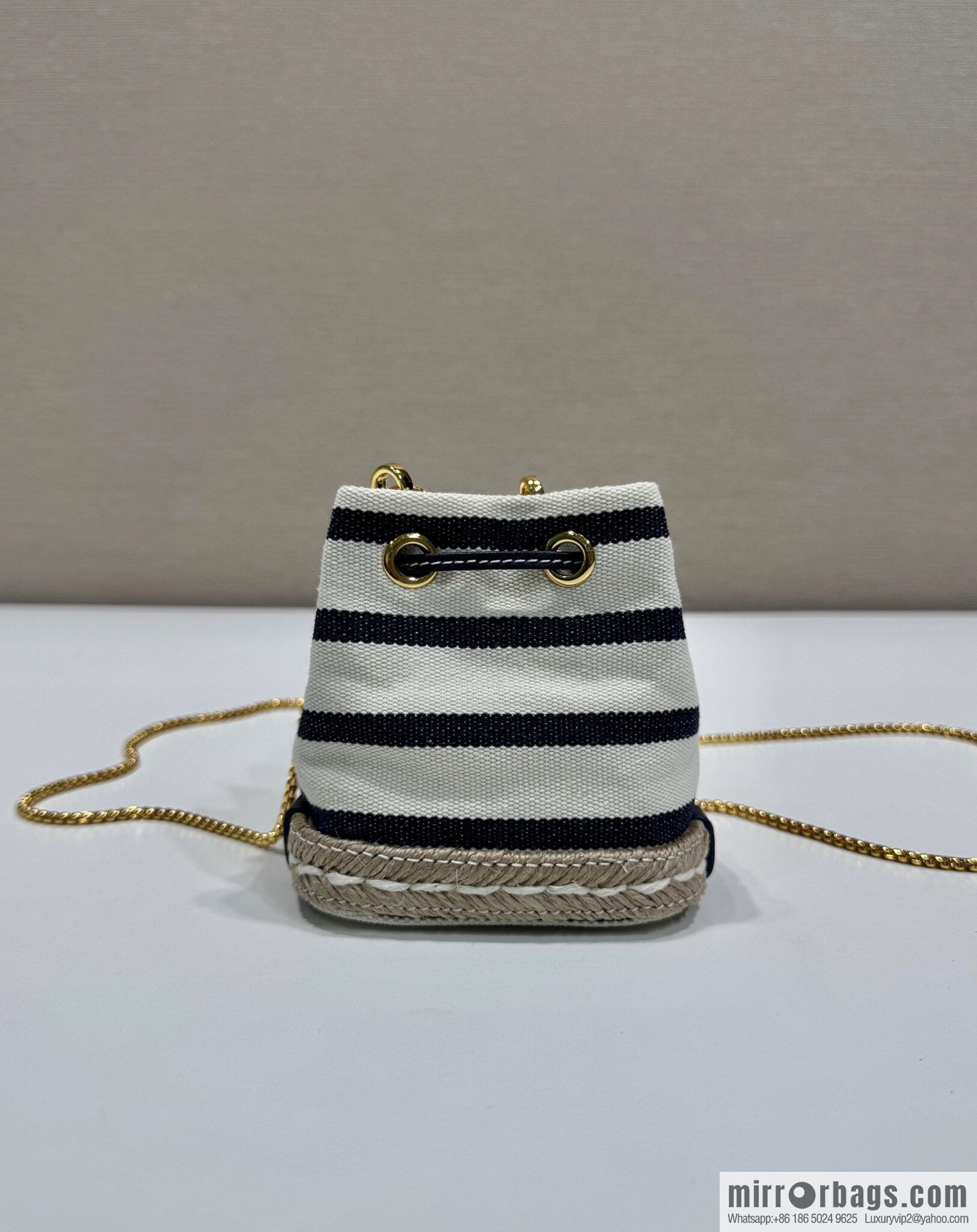 PRADA 🎉 Mini Bucket 🎉 1NR016 Striped 🎉🎉 Black Striped