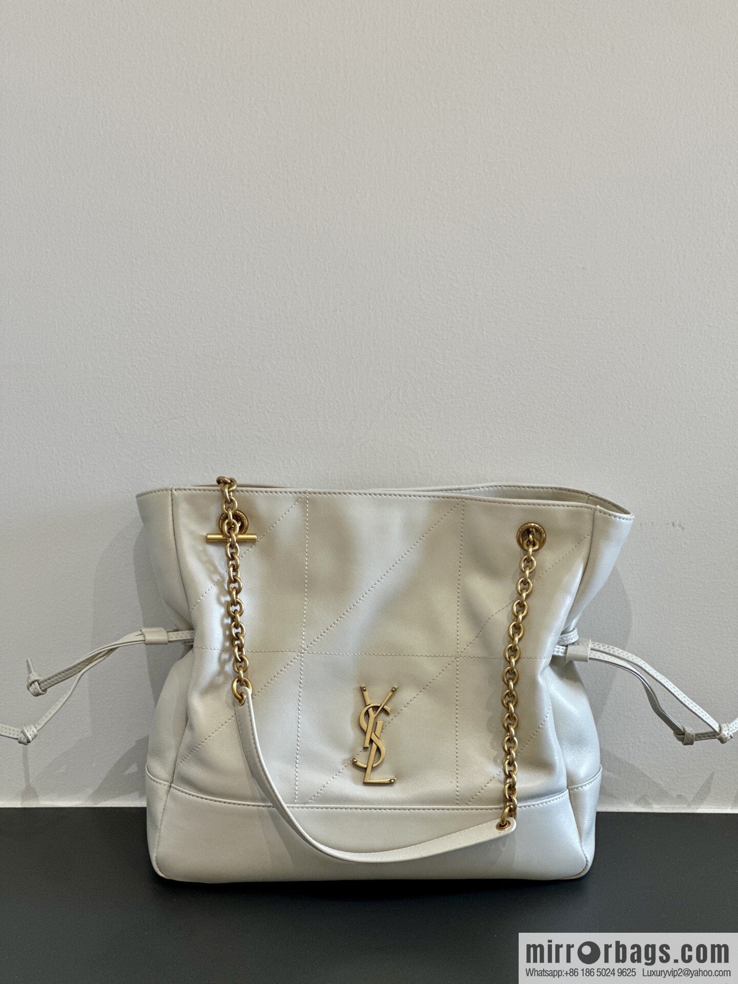 YSL 𝗝𝗮𝗺𝗶𝗲 𝟰.𝟯 small 𝗣𝗢𝗖𝗛𝗢𝗡_ lucky bag bucket bag 833948 white