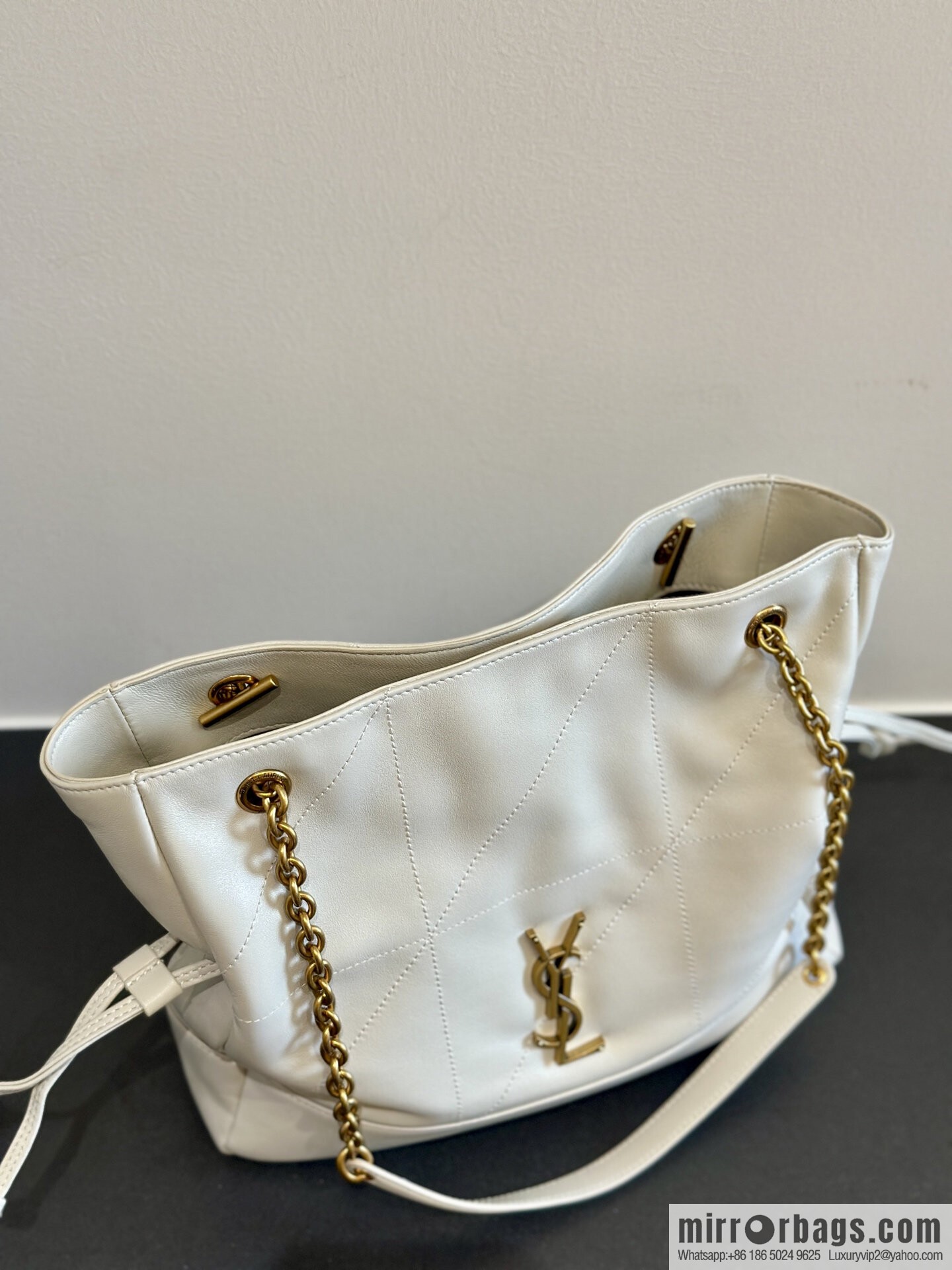 YSL 𝗝𝗮𝗺𝗶𝗲 𝟰.𝟯 small 𝗣𝗢𝗖𝗛𝗢𝗡_ lucky bag bucket bag 833948 white
