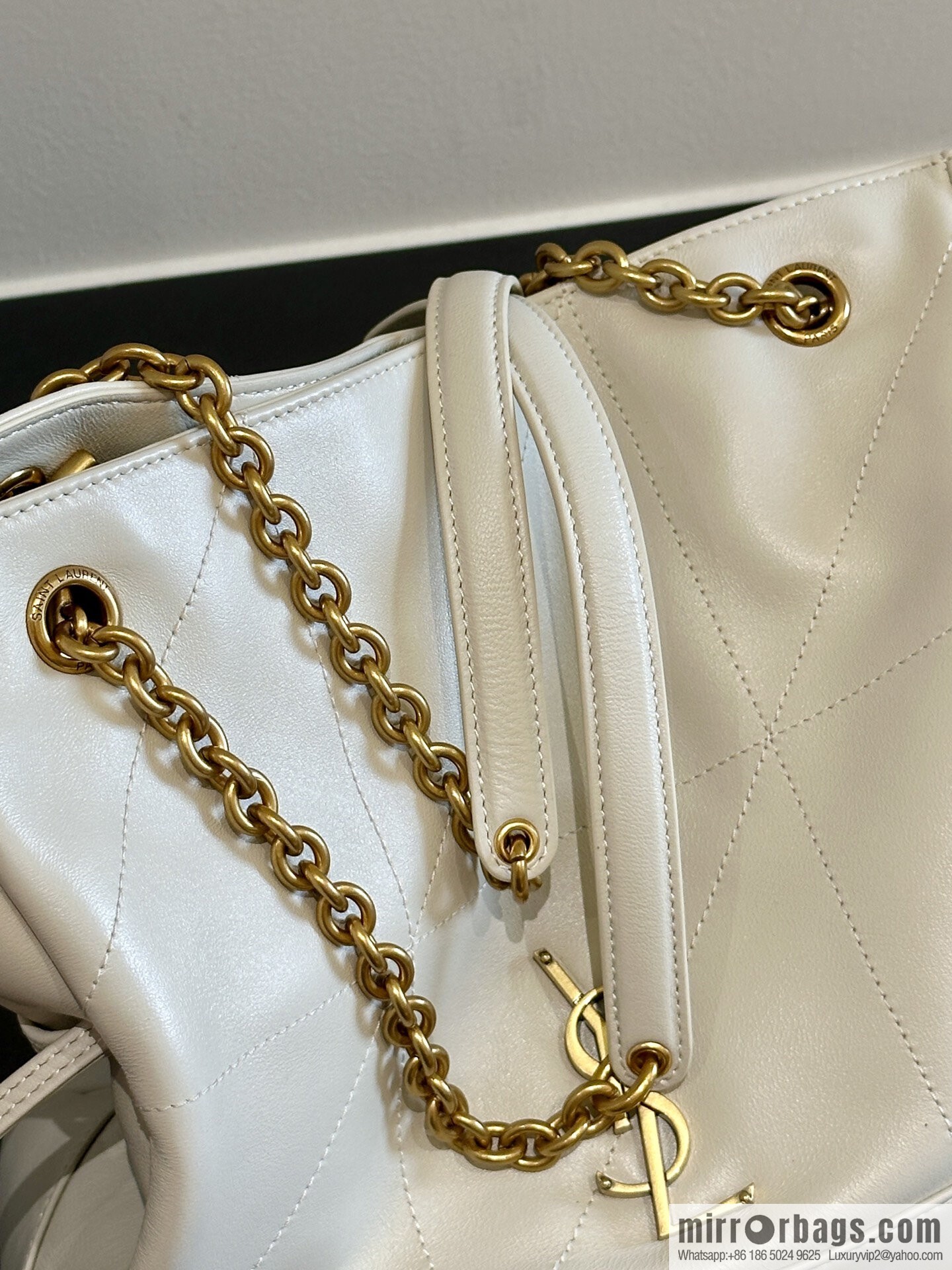 YSL 𝗝𝗮𝗺𝗶𝗲 𝟰.𝟯 small 𝗣𝗢𝗖𝗛𝗢𝗡_ lucky bag bucket bag 833948 white