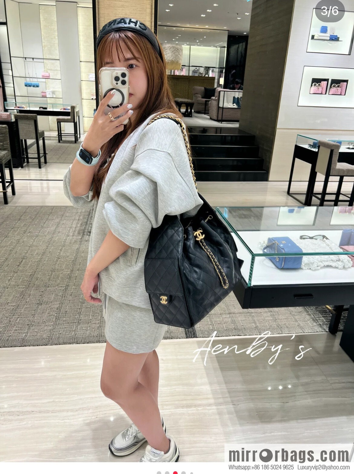 ππ‘ππ§ππ₯ πππ¬ π‘π¨ππ¨ πππ Drawstring Bucket Bag, Black Gold Caviar, Large βοΈ AS5311