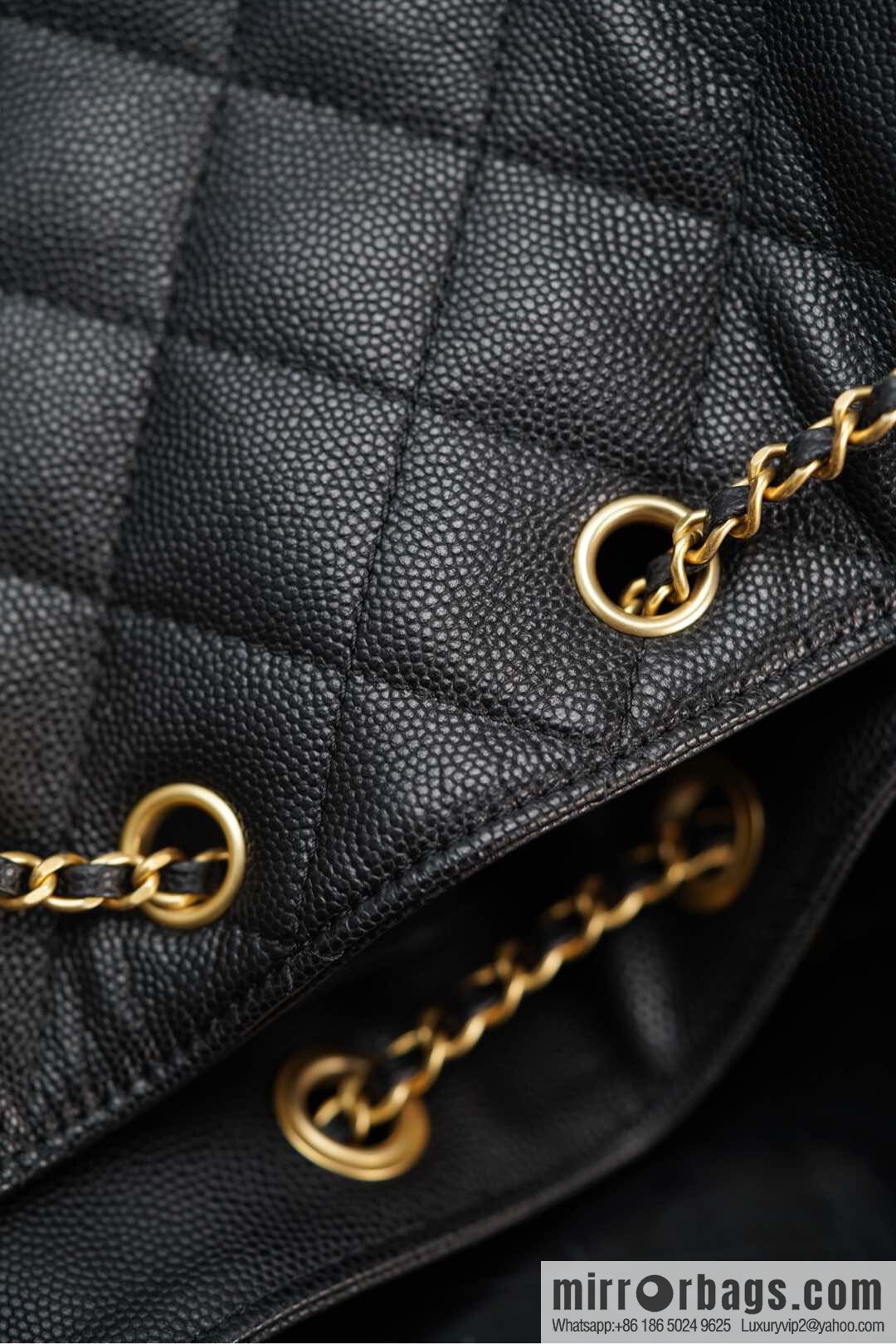 𝐂𝐡𝐚𝐧𝐞𝐥 𝟐𝟓𝐬 𝐡𝐨𝐛𝐨 𝐛𝐚𝐠 Drawstring Bucket Bag, Black Gold Caviar, Large ✔️ AS5311