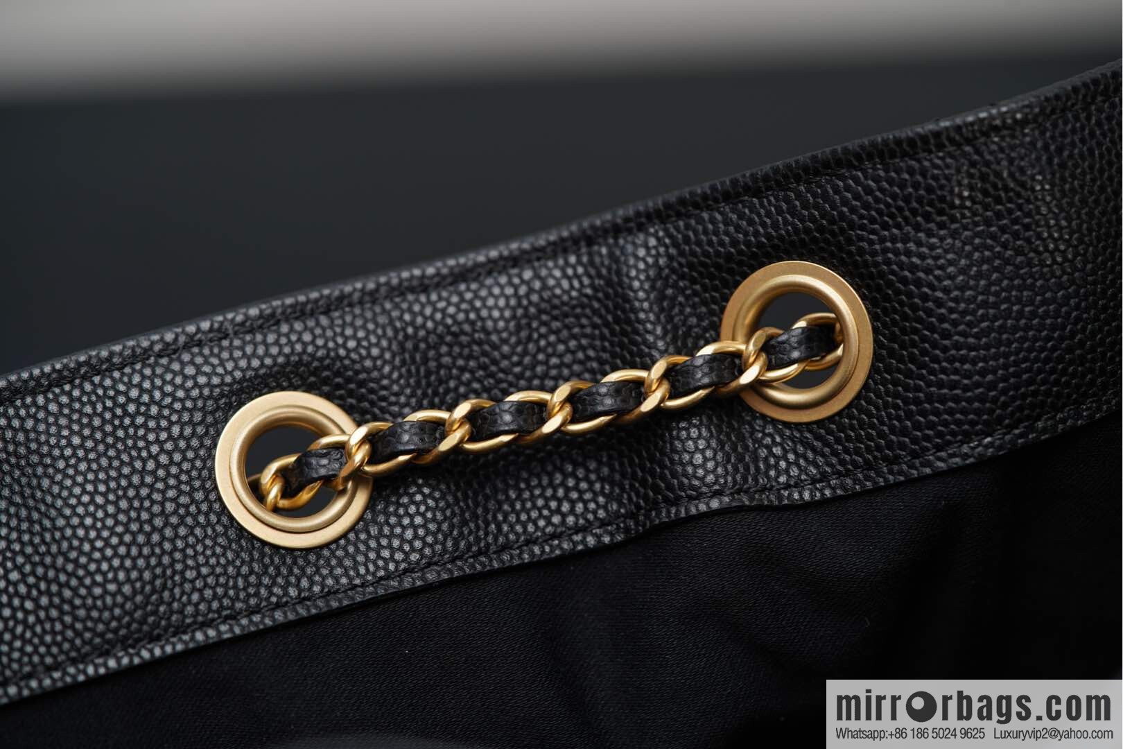 ππ‘ππ§ππ₯ πππ¬ π‘π¨ππ¨ πππ Drawstring Bucket Bag, Black Gold Caviar, Large βοΈ AS5311