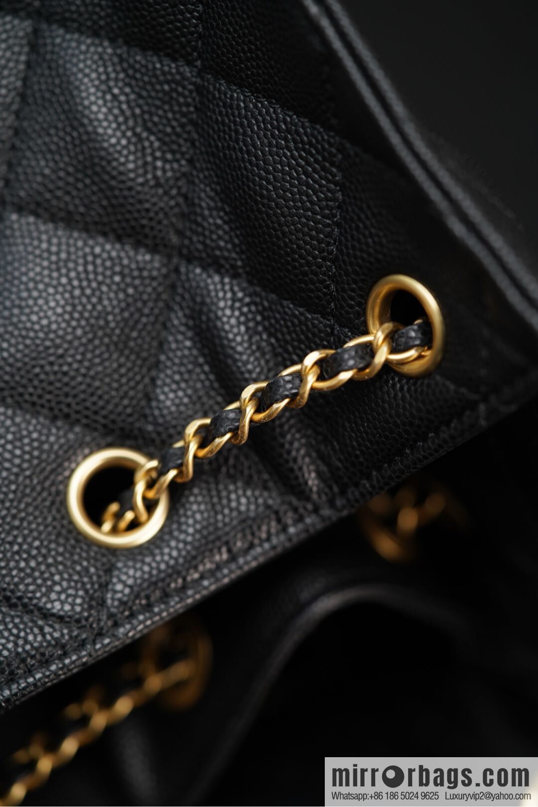 ππ‘ππ§ππ₯ πππ¬ π‘π¨ππ¨ πππ Drawstring Bucket Bag, Black Gold Caviar, Large βοΈ AS5311