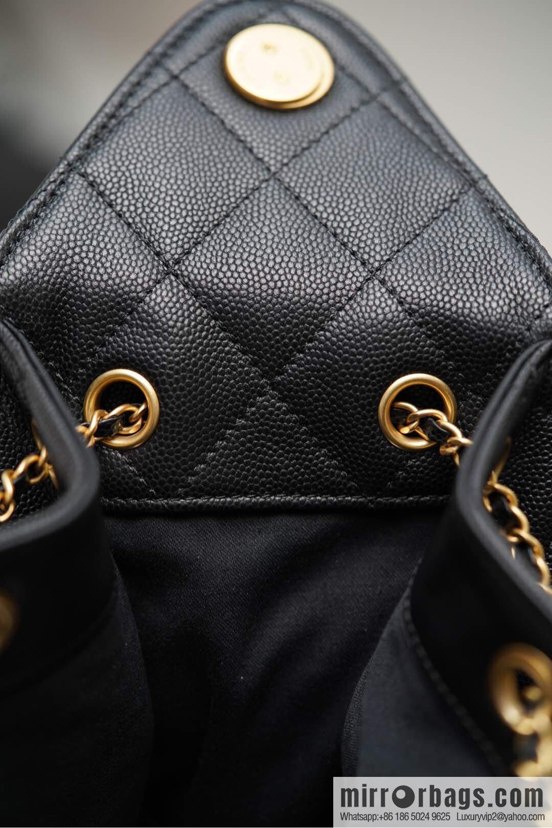 ππ‘ππ§ππ₯ πππ¬ π‘π¨ππ¨ πππ Drawstring Bucket Bag, Black Gold Caviar, Large βοΈ AS5311