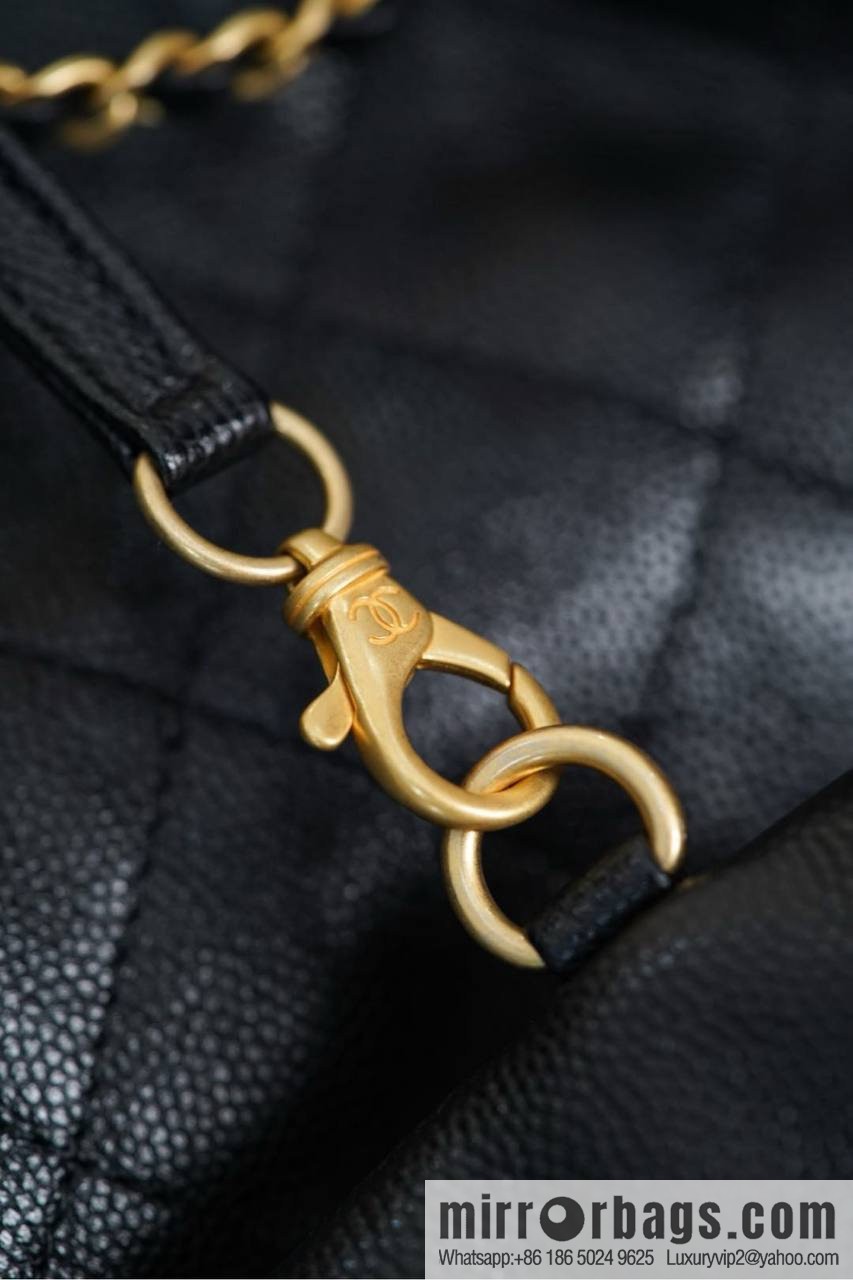 ππ‘ππ§ππ₯ πππ¬ π‘π¨ππ¨ πππ Drawstring Bucket Bag, Black Gold Caviar, Large βοΈ AS5311