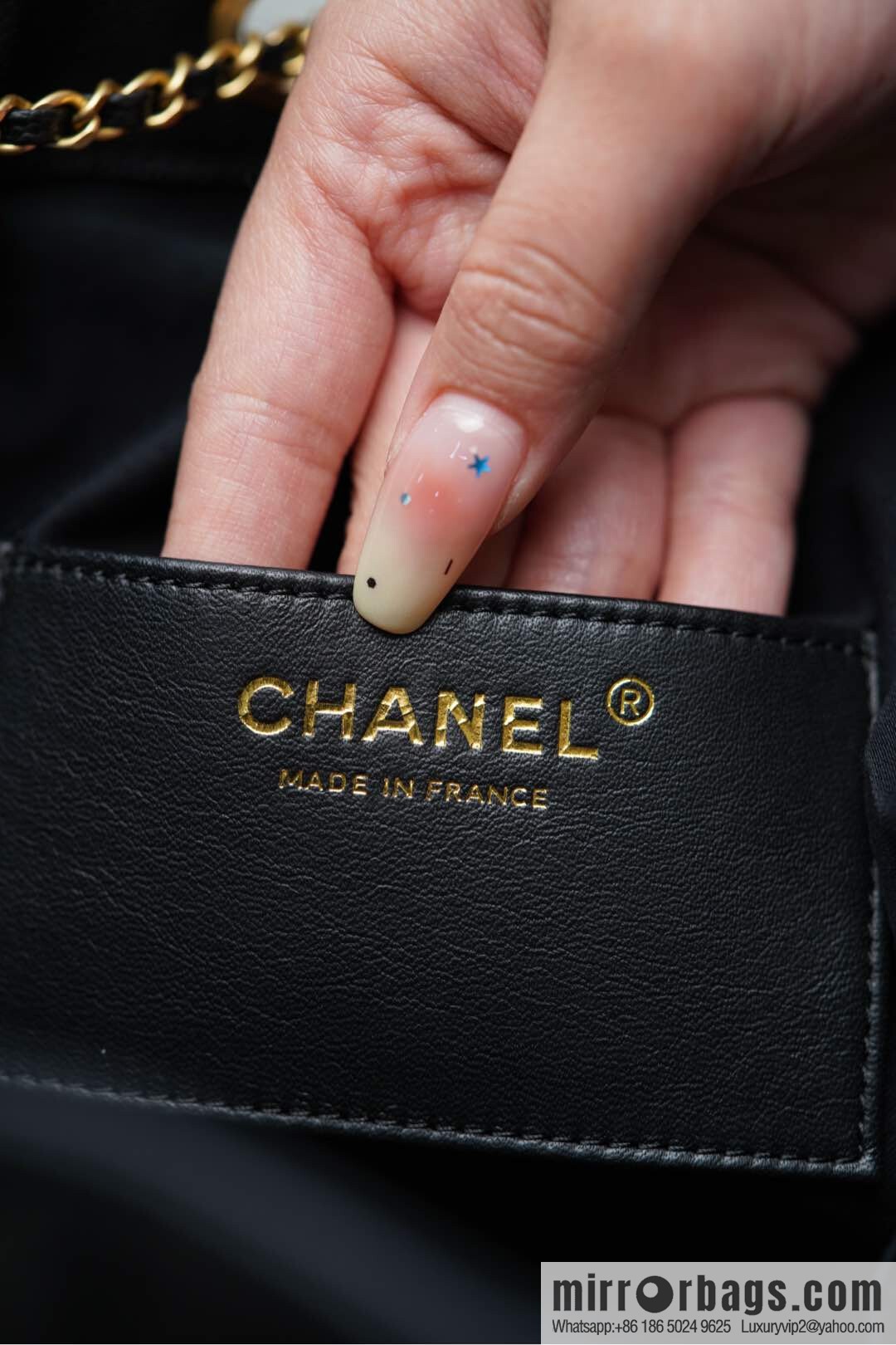 ππ‘ππ§ππ₯ πππ¬ π‘π¨ππ¨ πππ Drawstring Bucket Bag, Black Gold Caviar, Large βοΈ AS5311