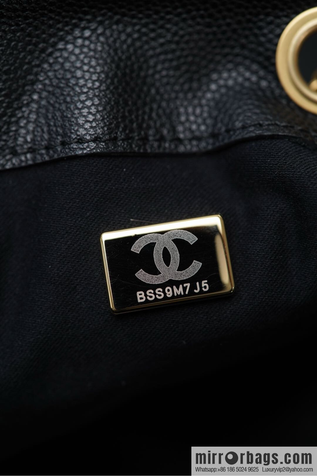 ππ‘ππ§ππ₯ πππ¬ π‘π¨ππ¨ πππ Drawstring Bucket Bag, Black Gold Caviar, Large βοΈ AS5311