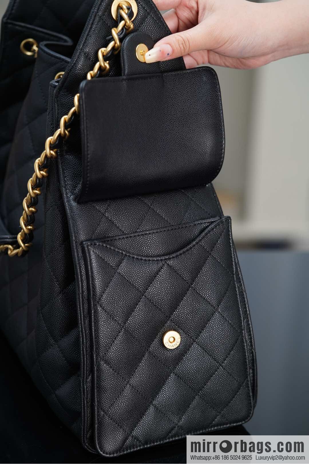 ππ‘ππ§ππ₯ πππ¬ π‘π¨ππ¨ πππ Drawstring Bucket Bag, Black Gold Caviar, Large βοΈ AS5311