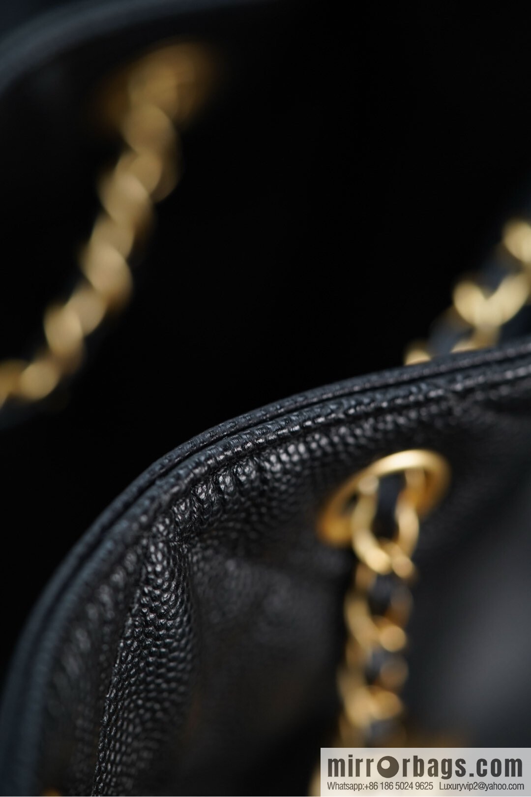 ππ‘ππ§ππ₯ πππ¬ π‘π¨ππ¨ πππ Drawstring Bucket Bag, Black Gold Caviar, Large βοΈ AS5311