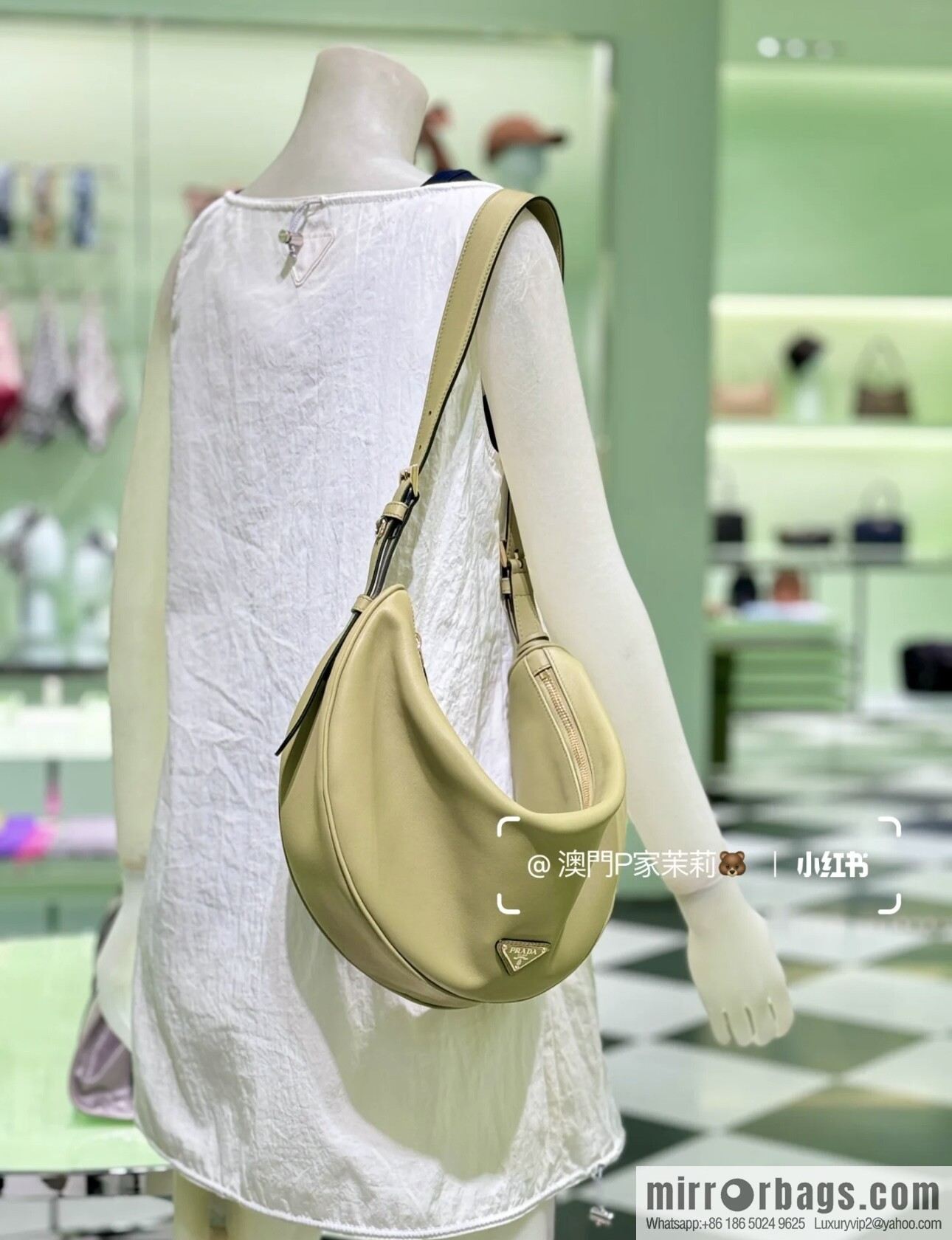 PRADA 🎉 new 🎉 1BC255 armpit bag 🎉🎉 avocado green