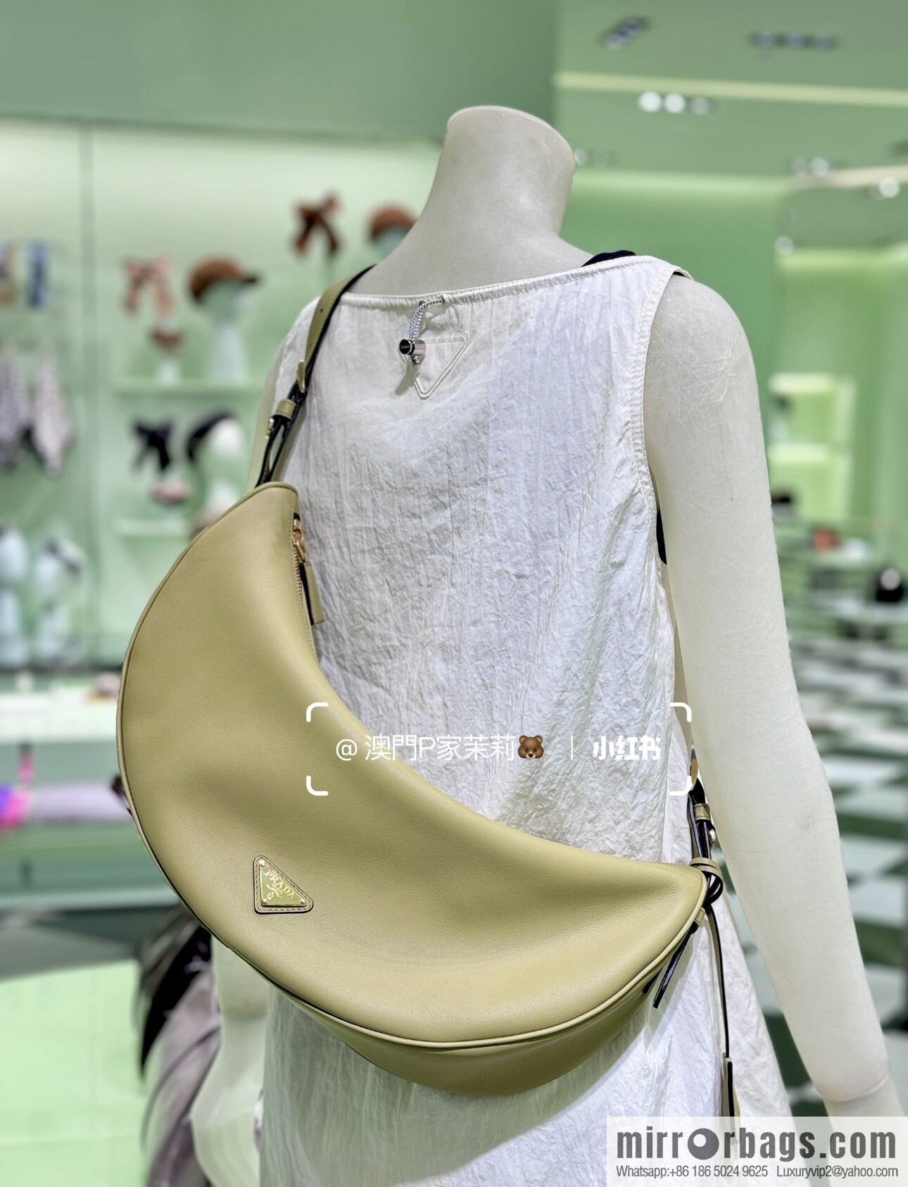 PRADA 🎉 new 🎉 1BC255 armpit bag 🎉🎉 avocado green