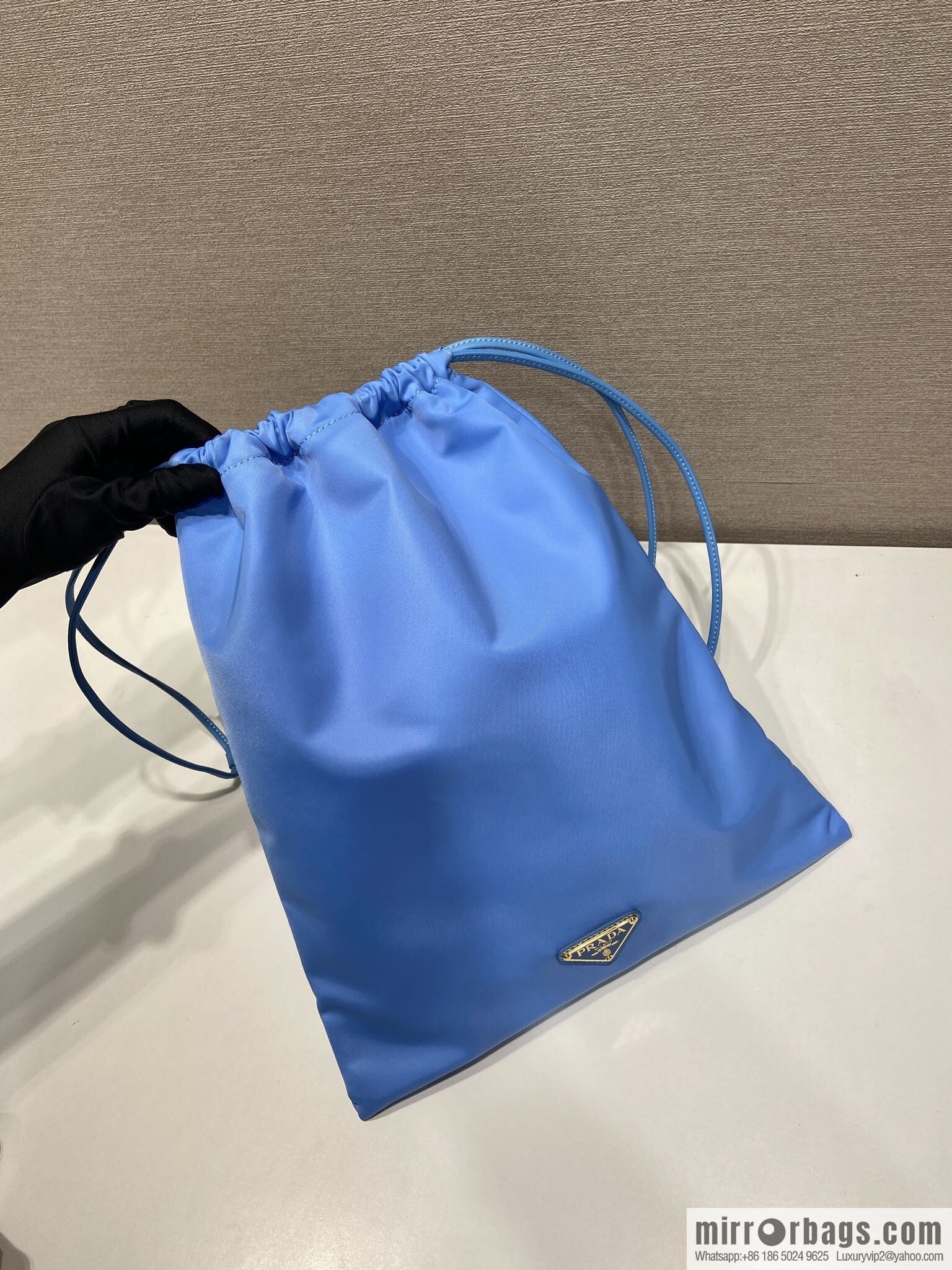 PRADA 🎉 new handbag 🎉 1NK001 drawstring pouch 🎉 blue