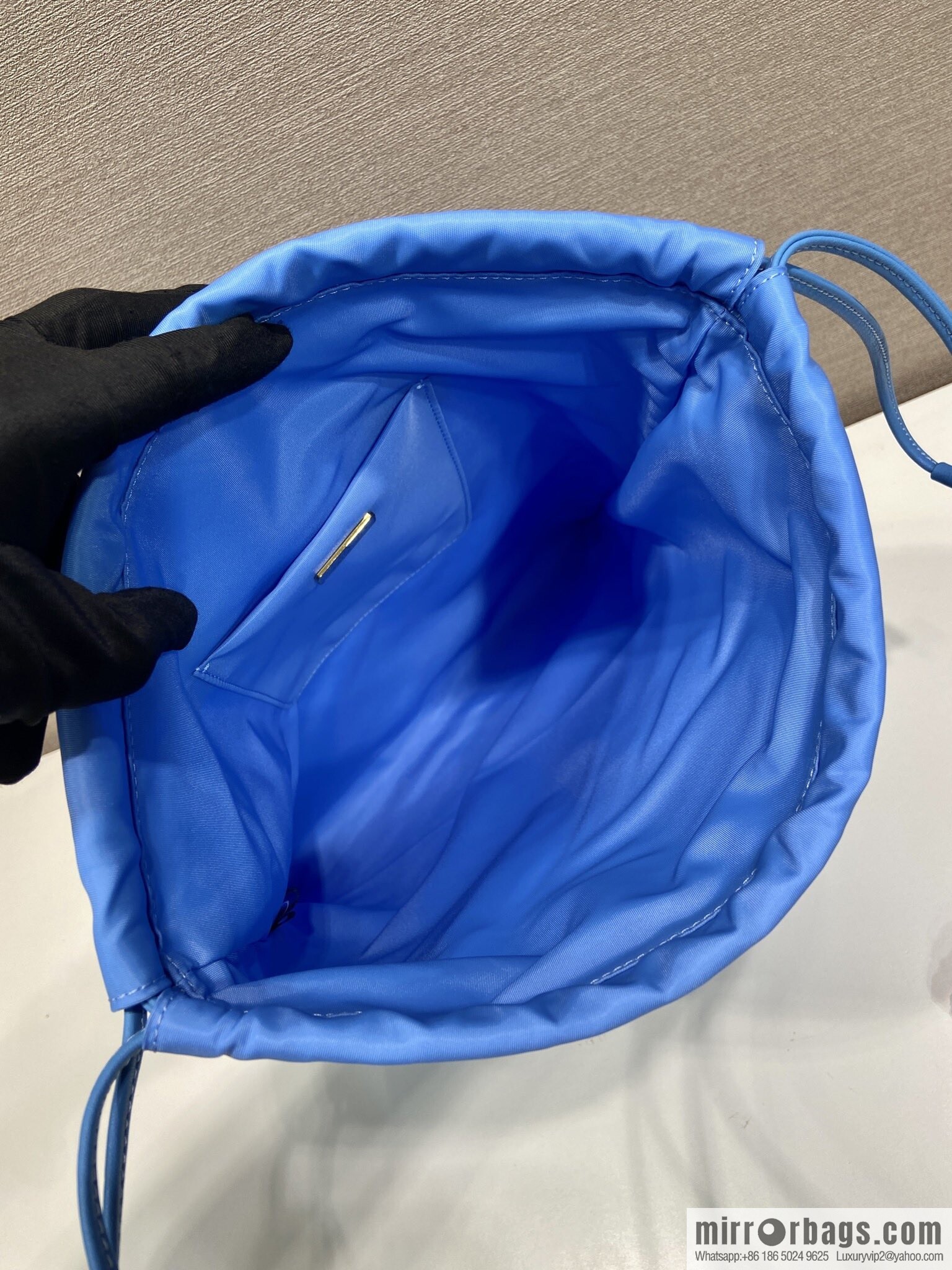 PRADA 🎉 new handbag 🎉 1NK001 drawstring pouch 🎉 blue