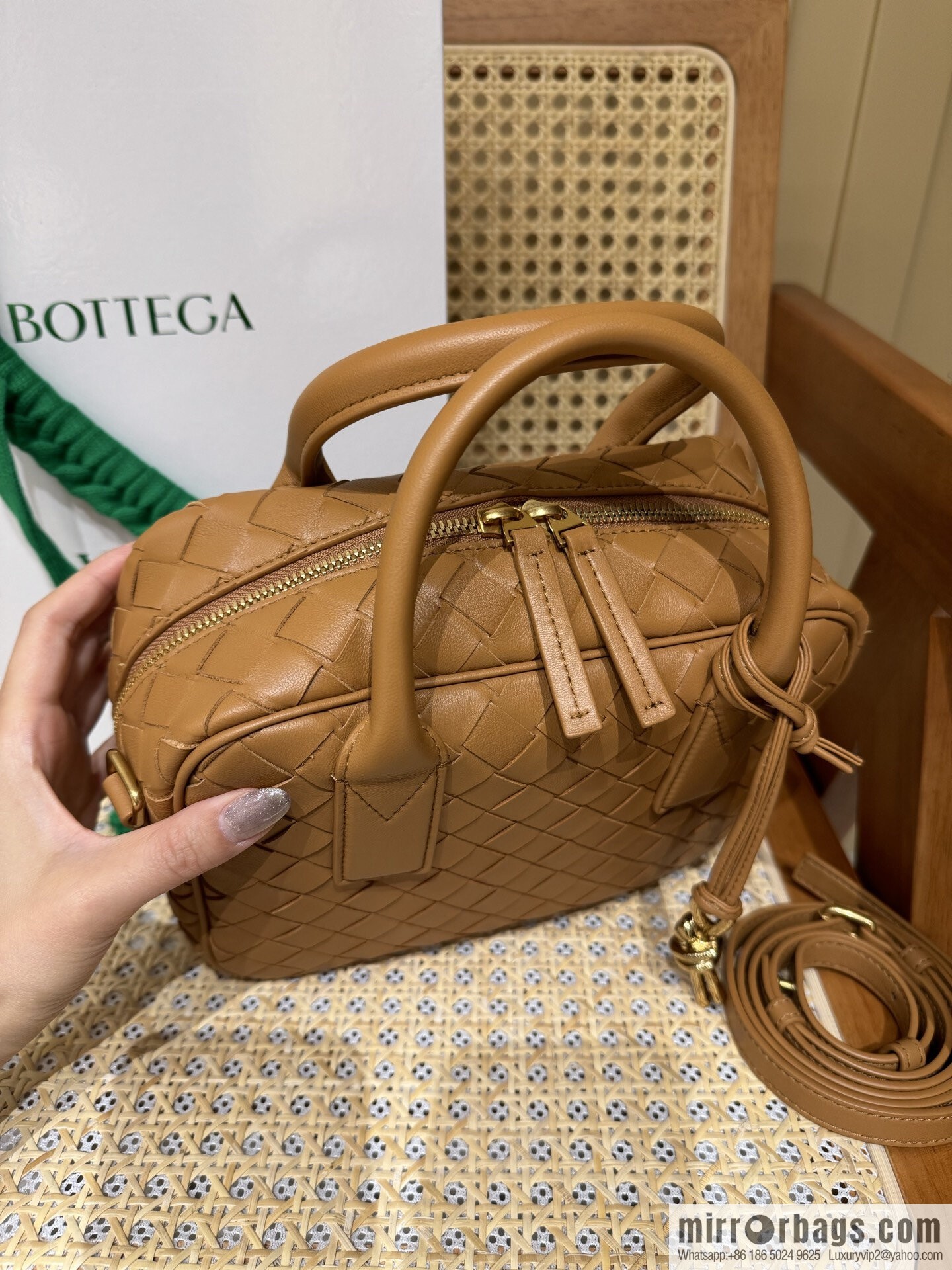BV Small Getaway Handbag 776736 Light Brown