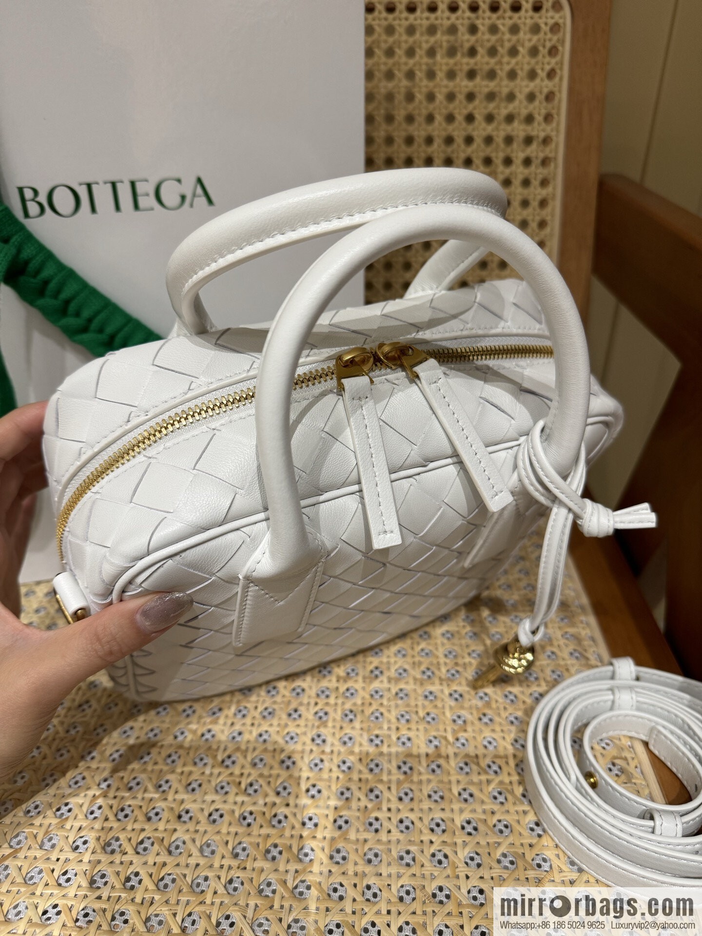 BV Small Getaway Handbag 776736 White