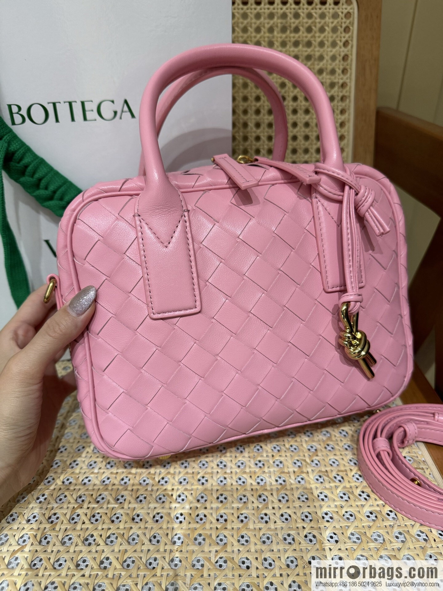 BV Small Getaway Tote 776736 Barbie Powder