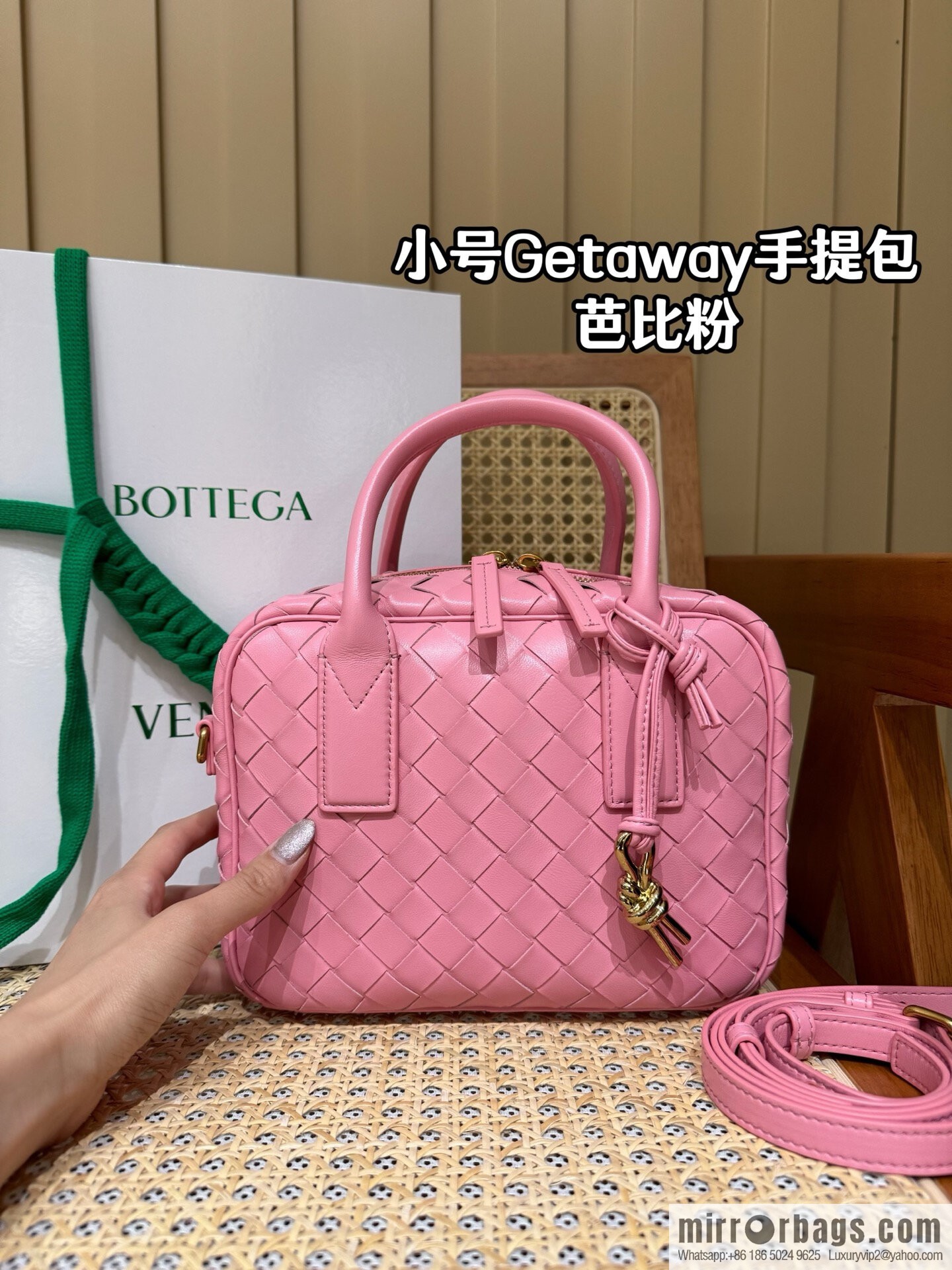 BV Small Getaway Tote 776736 Barbie Powder