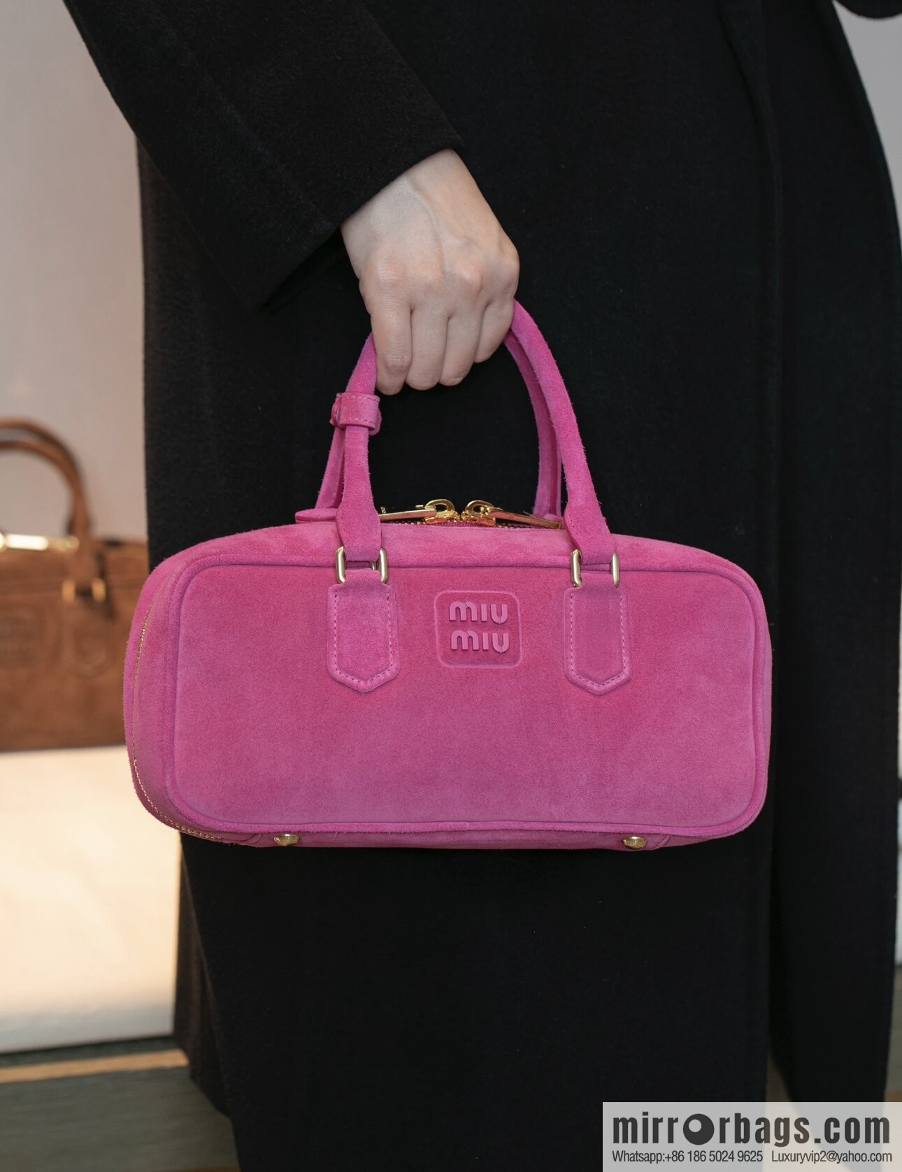 MIUMIU new bowling bag 5BB148 suede large