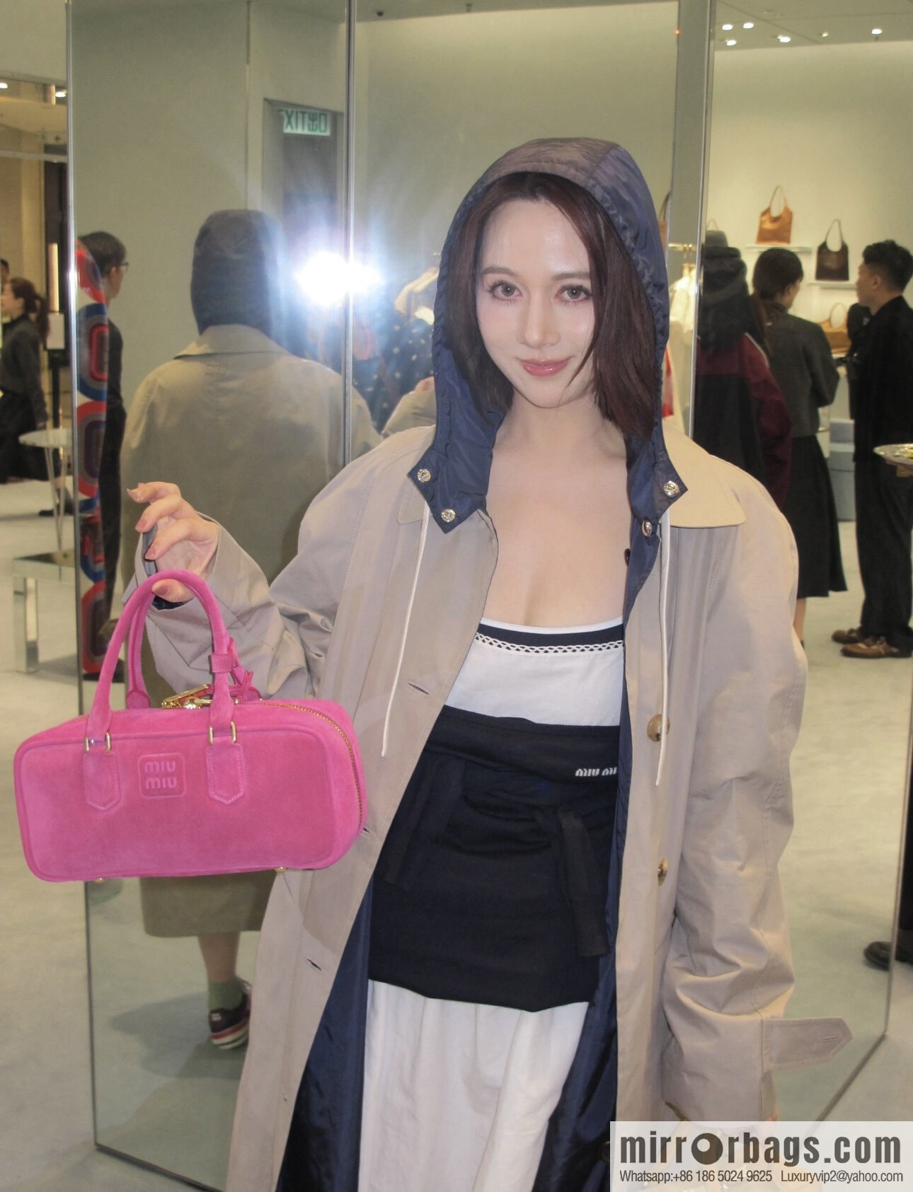 MIUMIU new bowling bag 5BB148 suede large
