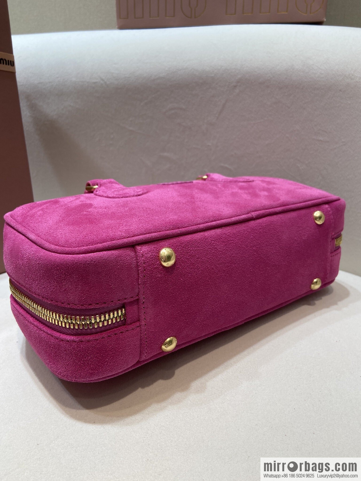 MIUMIU new bowling bag 5BB148 suede large