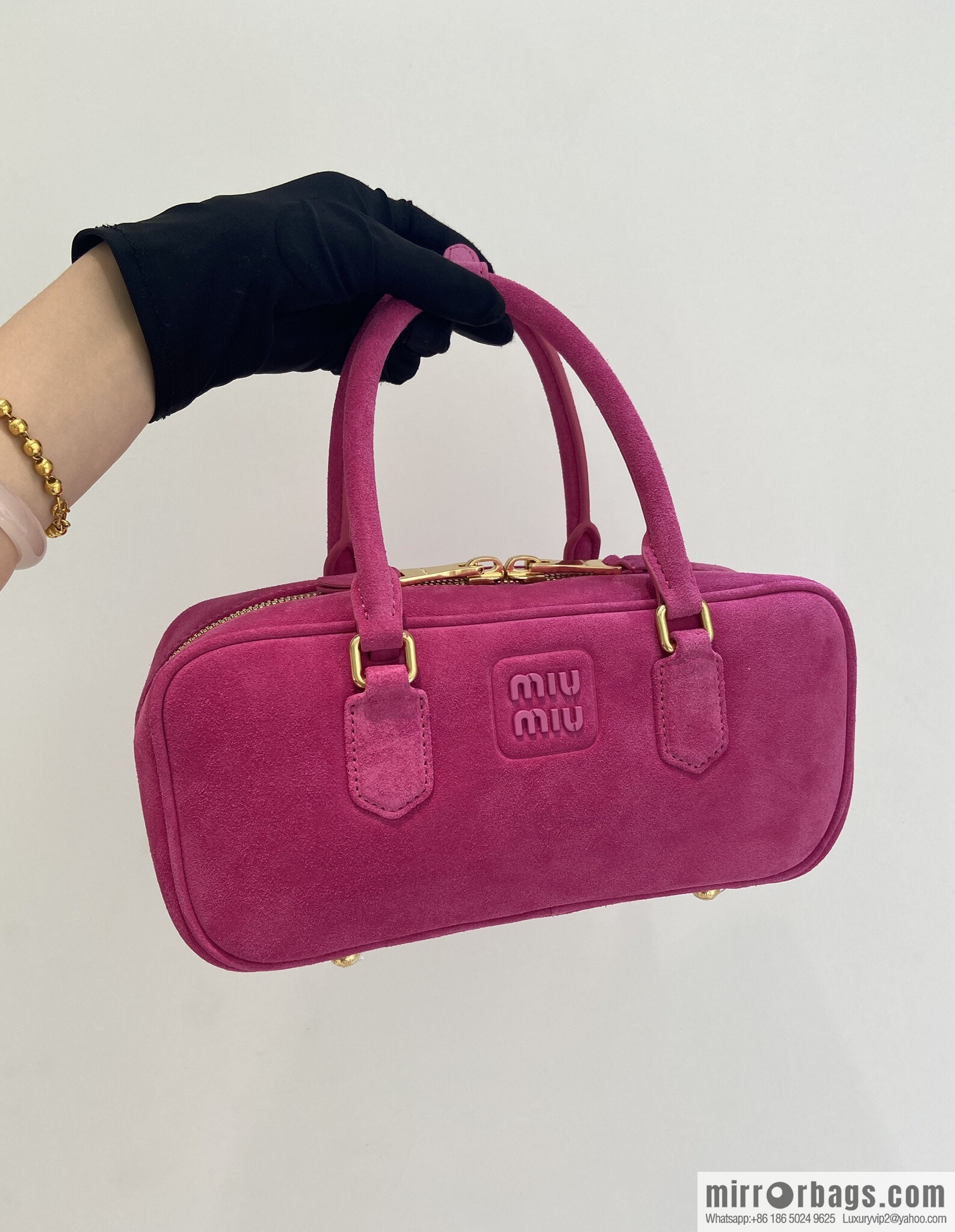 MIUMIU new bowling bag 5BB148 suede large