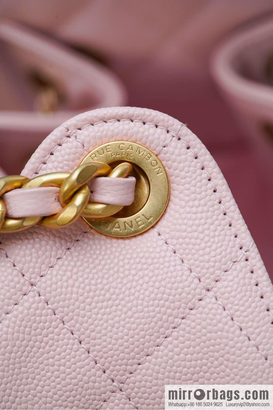 𝐂𝐡𝐚𝐧𝐞𝐥 𝟐𝟓𝐬 𝐬𝐦𝐚𝐥𝐥 𝐡𝐨𝐛𝐨 Drawstring Bucket Bag, Pink, Small AS5293