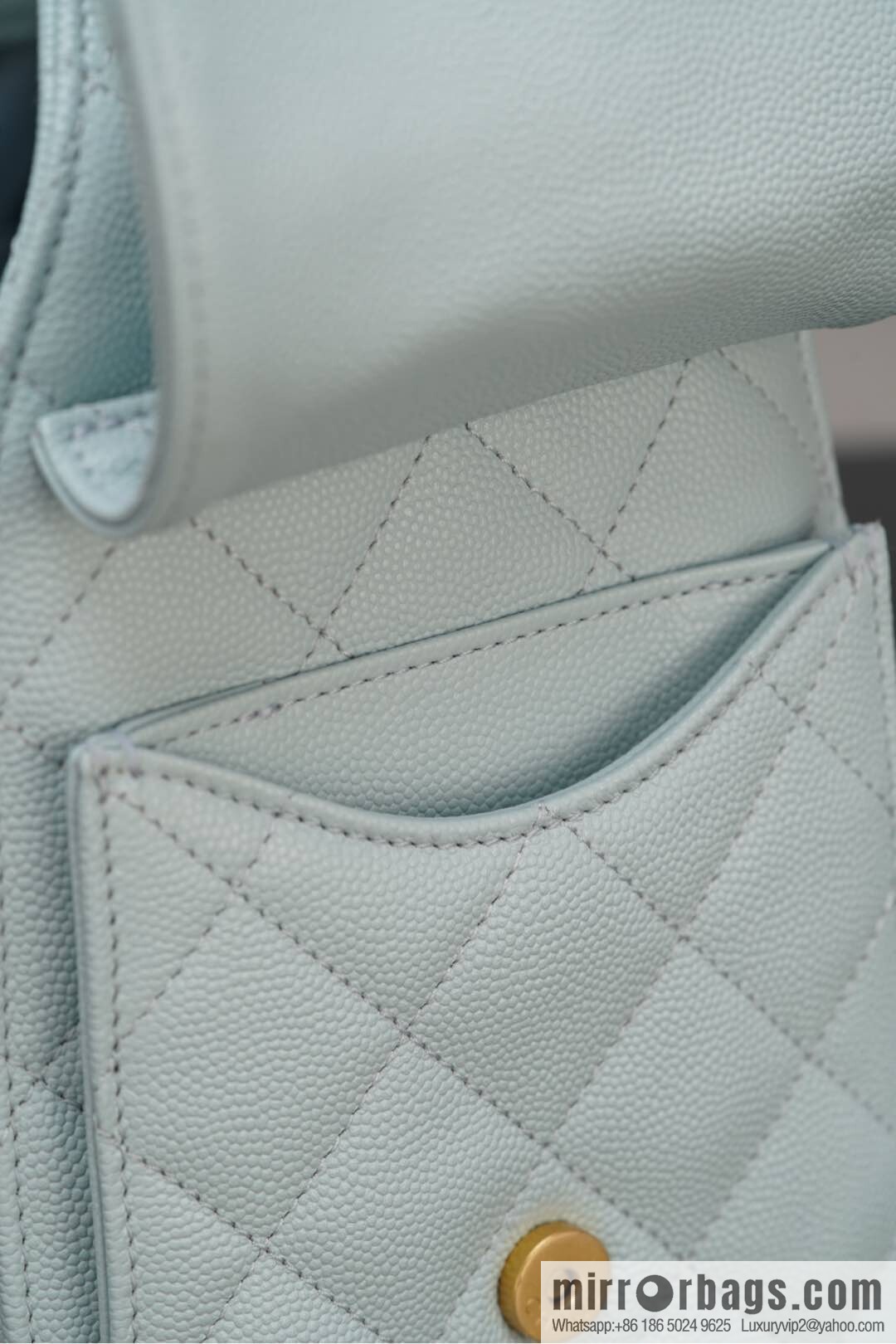 𝐂𝐡𝐚𝐧𝐞𝐥 𝟐𝟓𝐬 𝐬𝐦𝐚𝐥𝐥 𝐡𝐨𝐛𝐨 Drawstring Bucket Bag, Tiffany Blue 💙 S AS5293