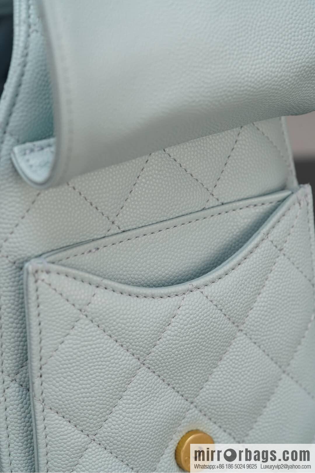 𝐂𝐡𝐚𝐧𝐞𝐥 𝟐𝟓𝐬 𝐬𝐦𝐚𝐥𝐥 𝐡𝐨𝐛𝐨 Drawstring Bucket Bag, Tiffany Blue 💙 S AS5293