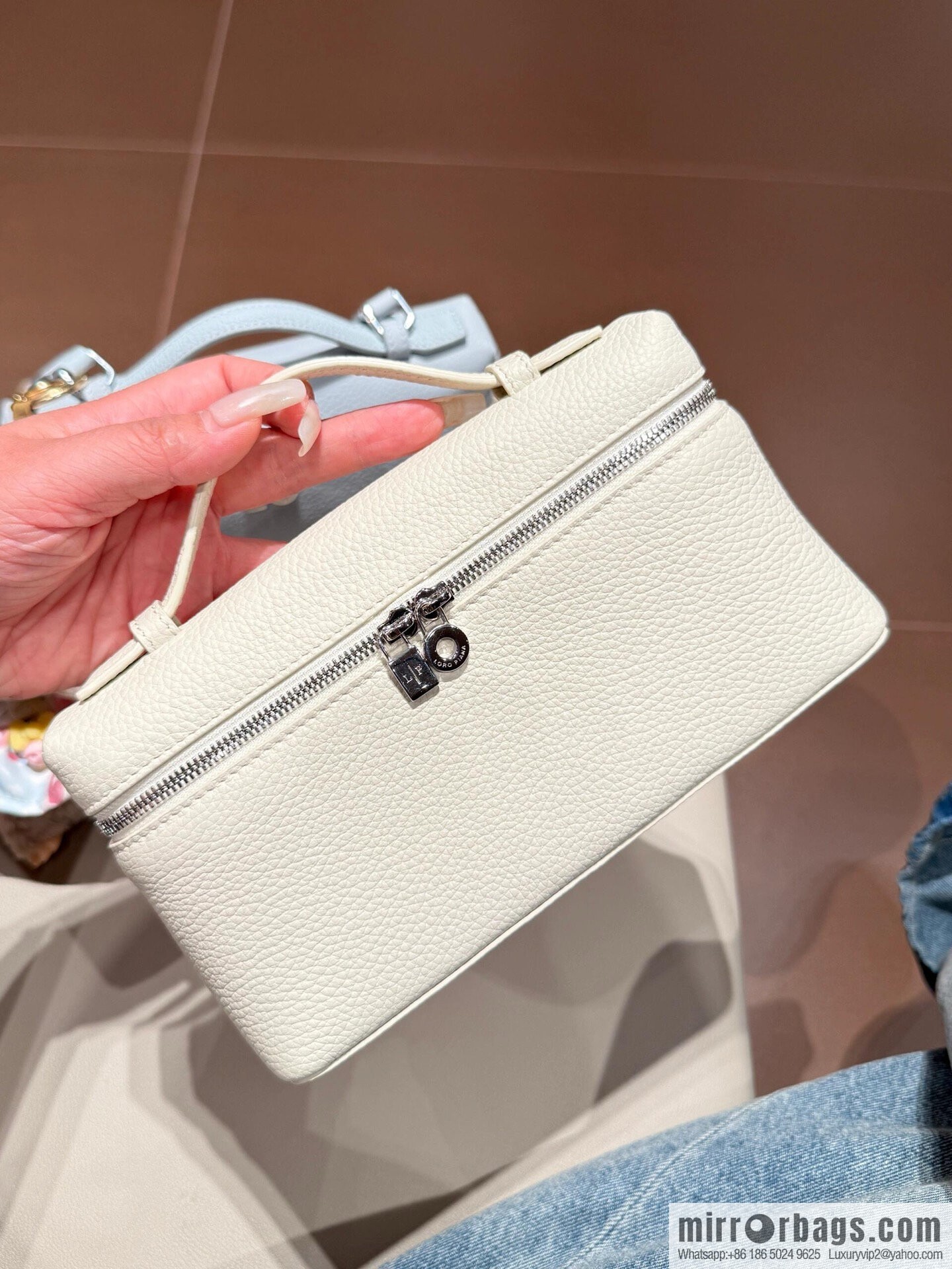 Loro Piana 2nd Generation Extra Pocket L19 Clutch Bag FAN4046 Whispering Silver Buckle