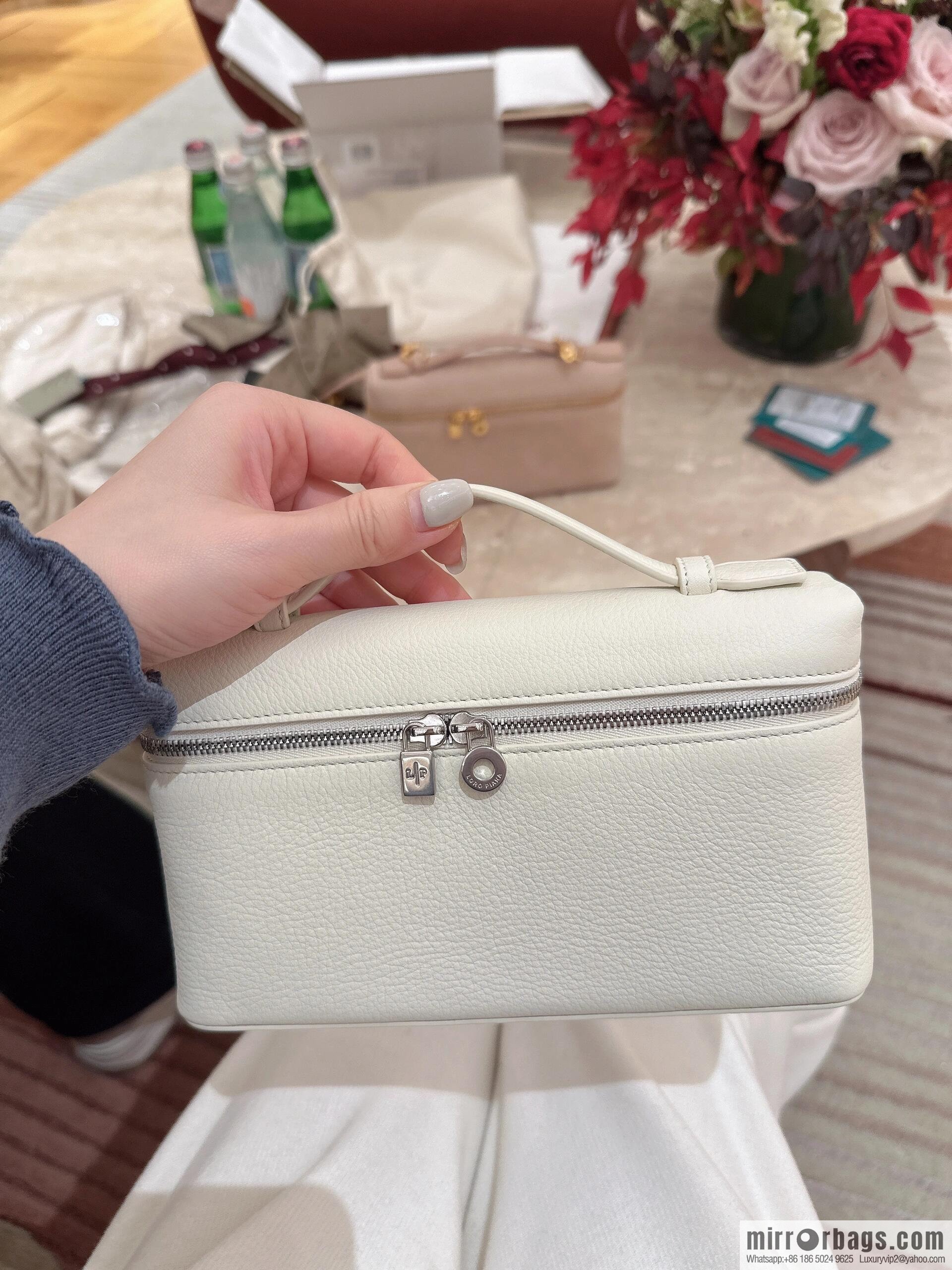 Loro Piana 2nd Generation Extra Pocket L19 Clutch Bag FAN4046 Whispering Silver Buckle