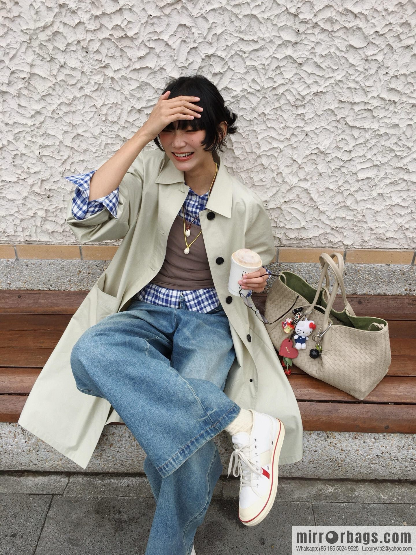 BV Large Pinacoteca Tote Bag 817166 Hazel