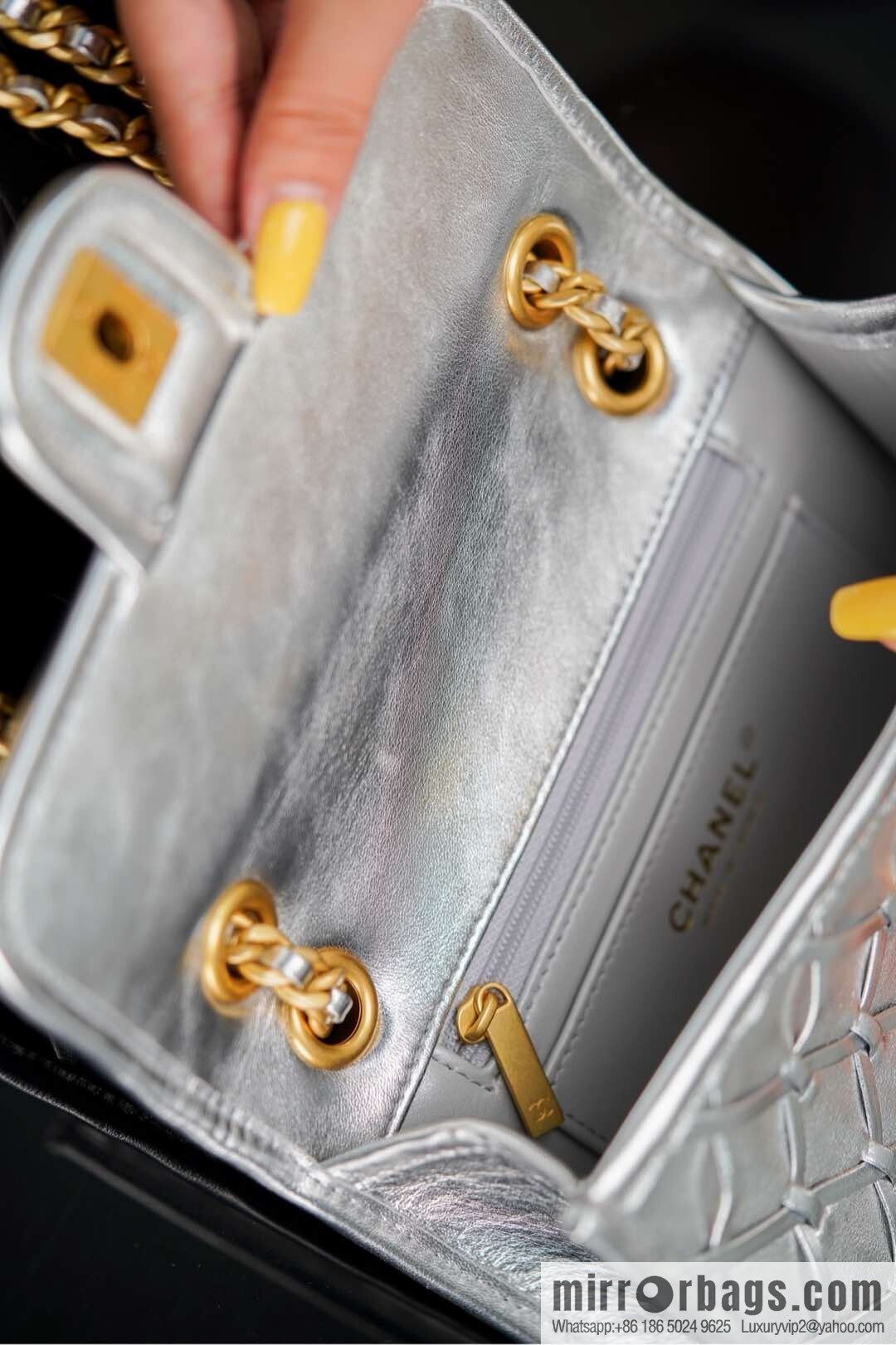 𝐂𝐡𝐚𝐧𝐞𝐥 𝟐𝟓𝐜 show new braided chain bag AS4797 silver