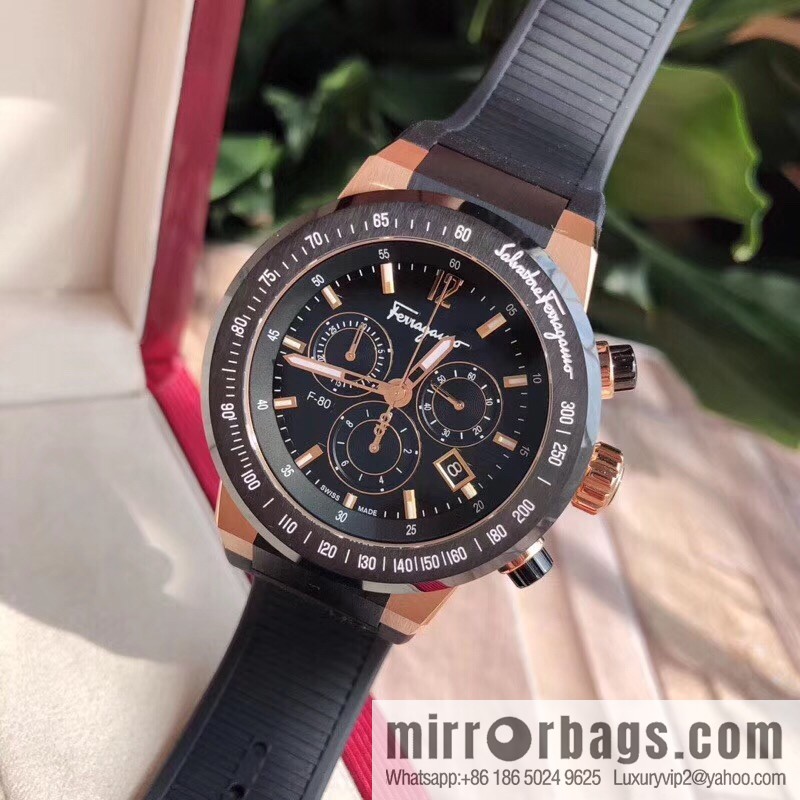 Ferragamo F80 flagship series quartz chronograph, two-color men's model, men's watch! Watch diameter 43mm