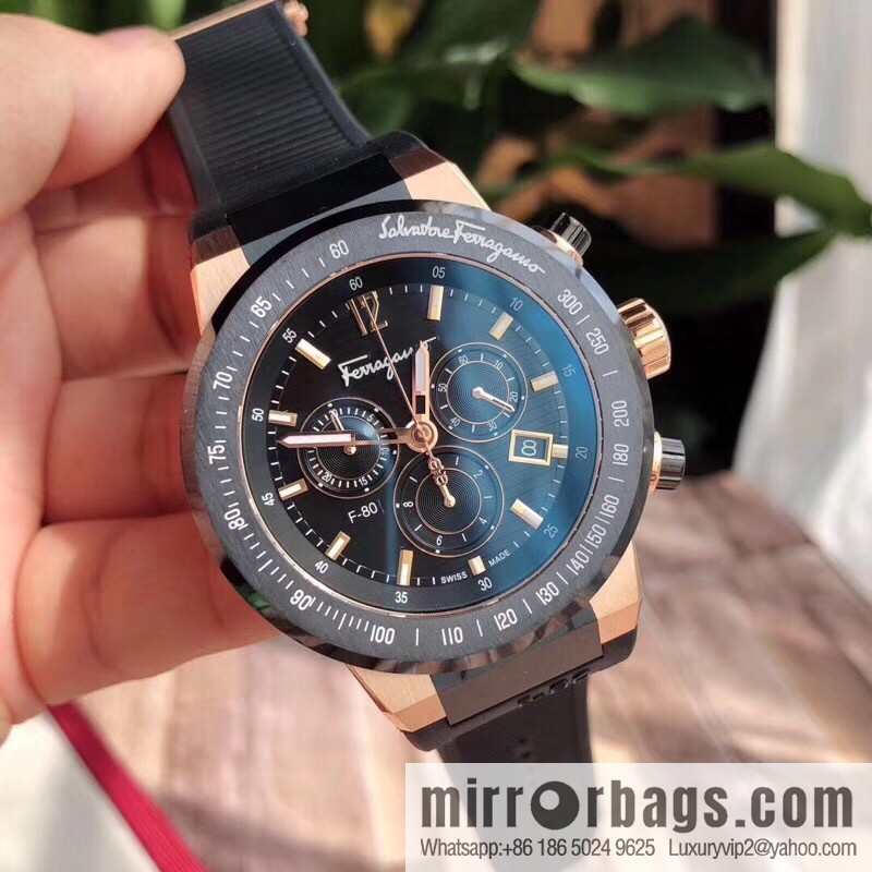 Ferragamo F80 flagship series quartz chronograph, two-color men's model, men's watch! Watch diameter 43mm