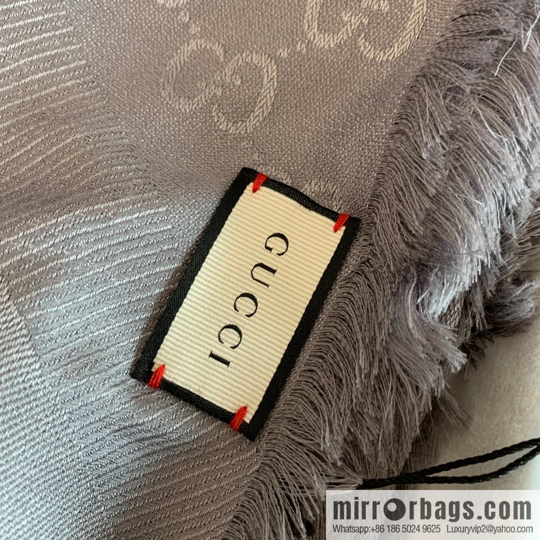 GUCCI Gucci letter pattern 100% silk wool scarf
