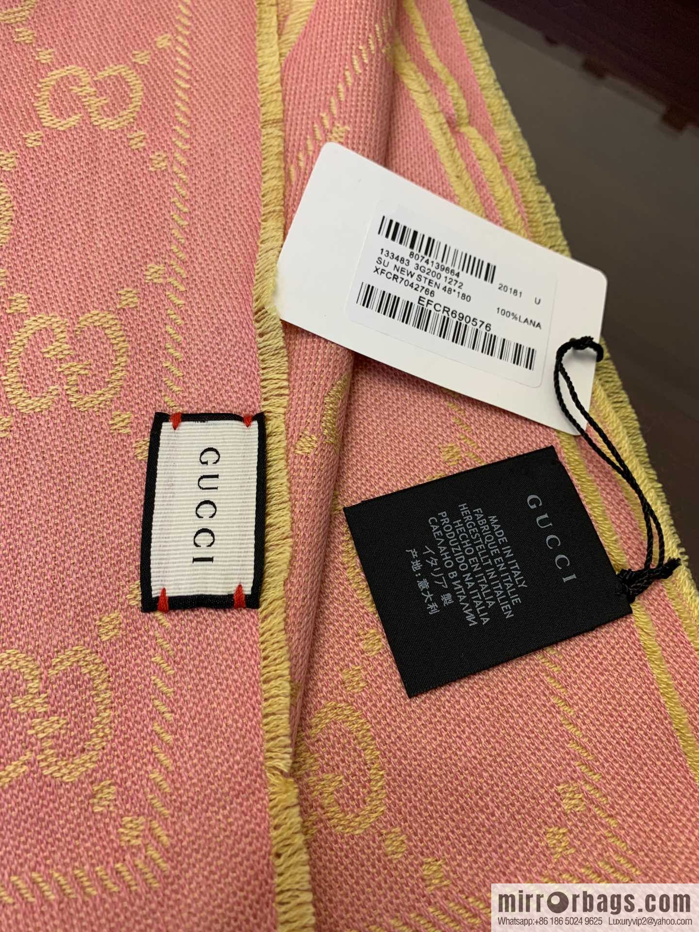 GUCCI Gucci GG jacquard fringed double-sided jacquard wool scarf